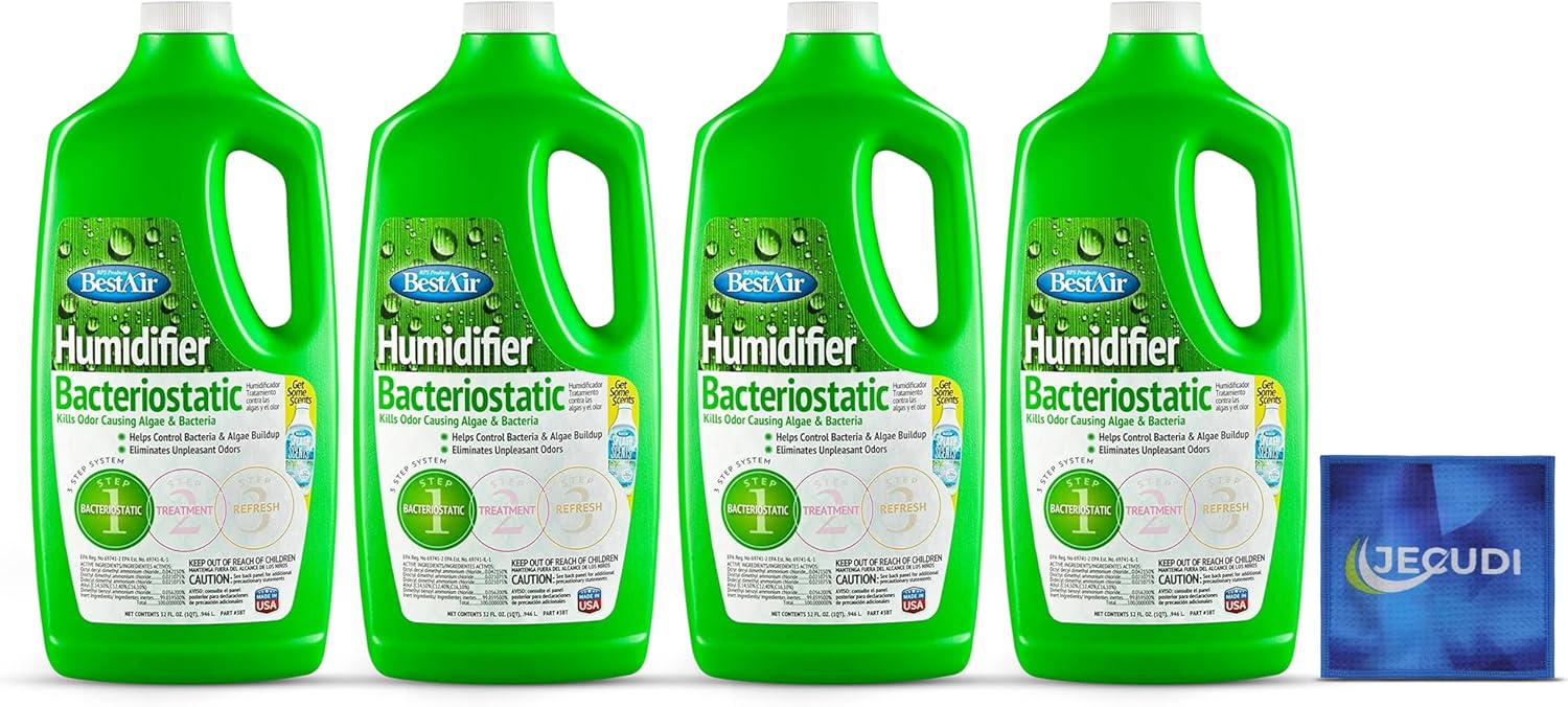 4-Pack Bacteriostatic Humidifier Water Treatment - Universal Cleaning Additive - Odorless Descaler Solution - Effective Comprehensive Treatment
