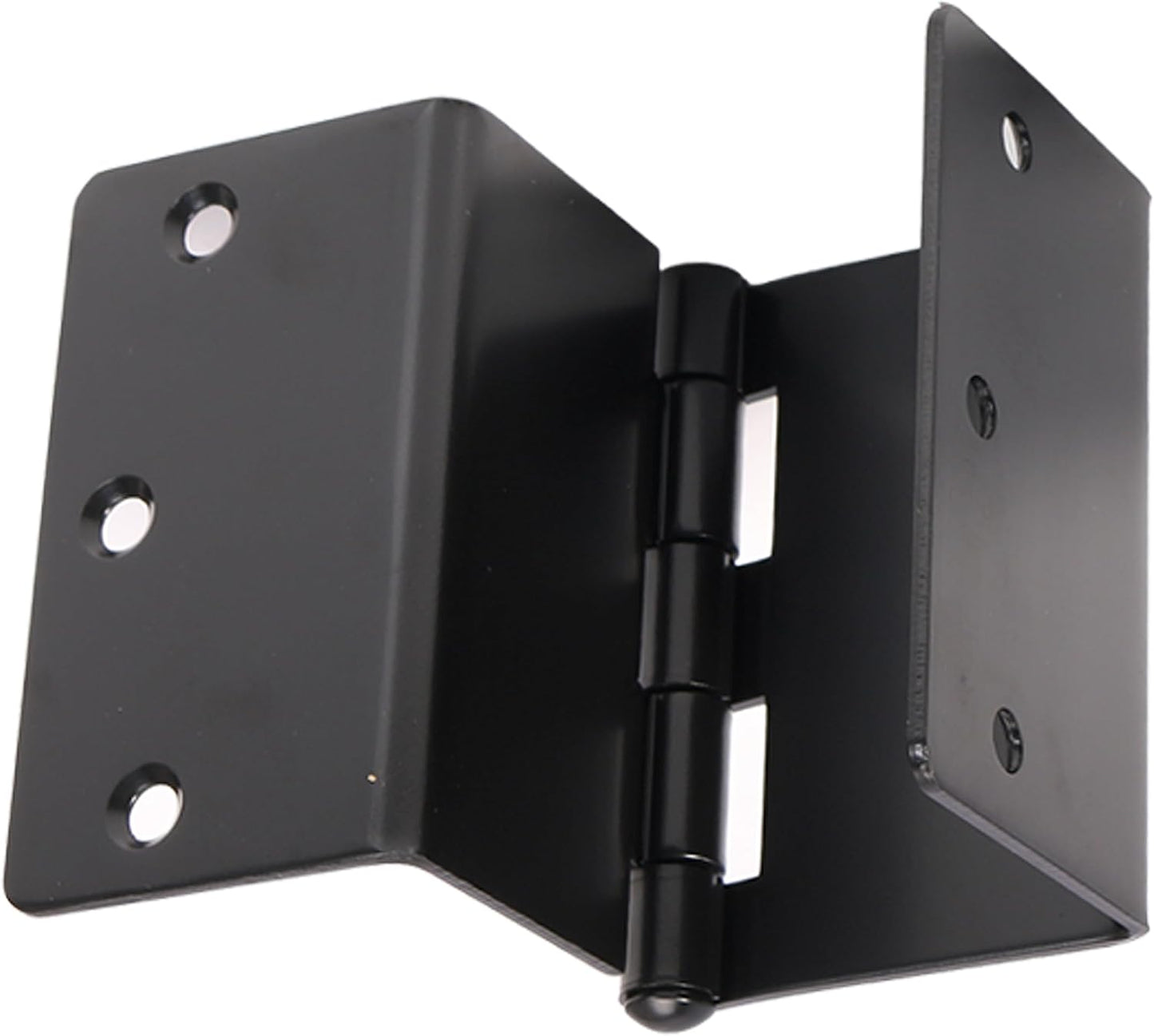 4-Pack BENERAY Heavy Duty Expandable Door Hinges - 3.5" Offset, SPCC Black Matte Finish, 1/4" Radius Corner - Interior Swing Out Hinge with Holes & Screws