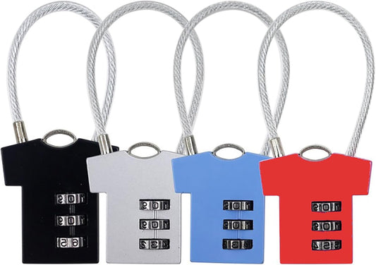 4 Pack BTSYBTS Clothing Shape Design Combination Locks for Gym School Locker Gate Cabinet - Multicolor Password Padlocks