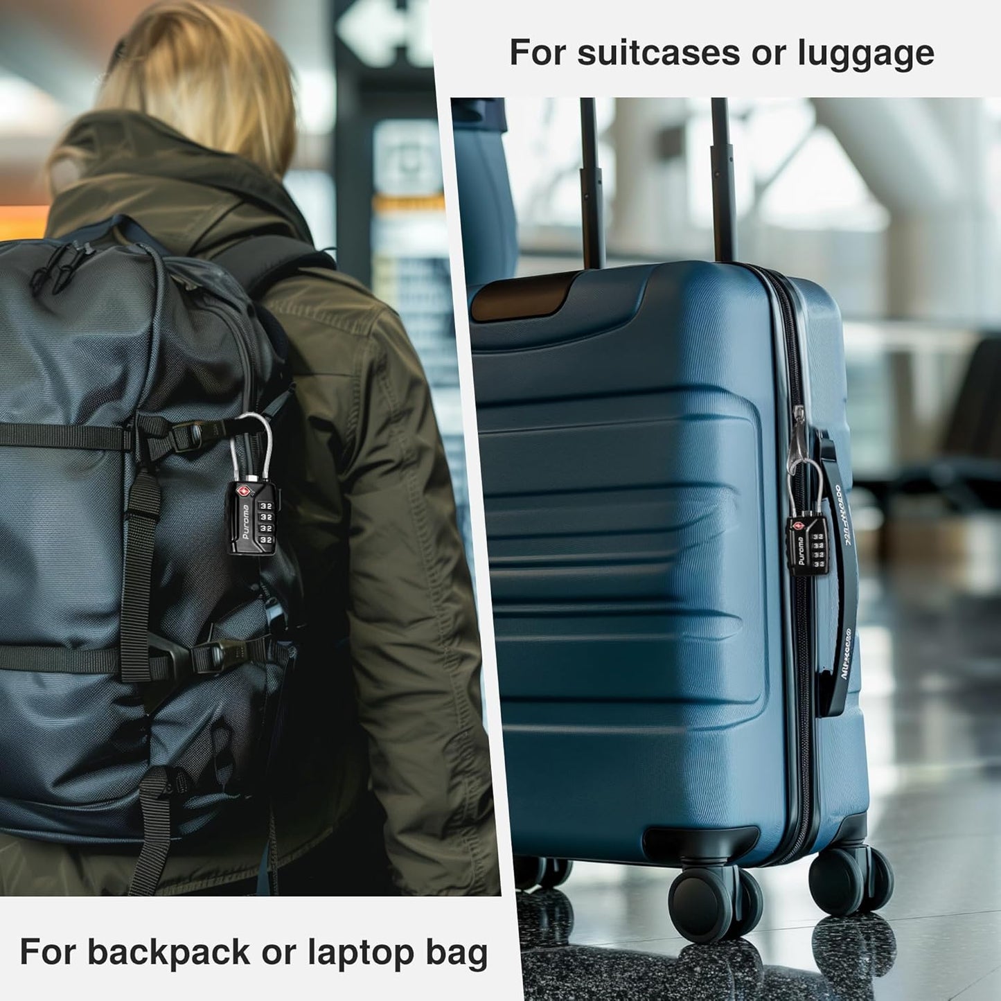 4 Pack Combination Locks: 2 Digit Locker Locks & 2 TSA Approved Luggage Locks