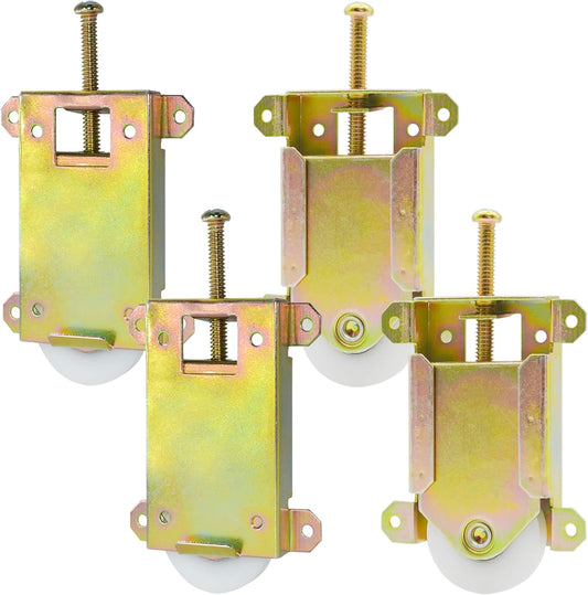 4 Pack Durable POM Concaved Ball Bearing Wheel Replacement Hardware for TPard Sliding Mirror Closet Door Rollers - Fits Contractors Part #W8020C or Hard 1775 Wardrobe Doors Wheels, 1-1/2