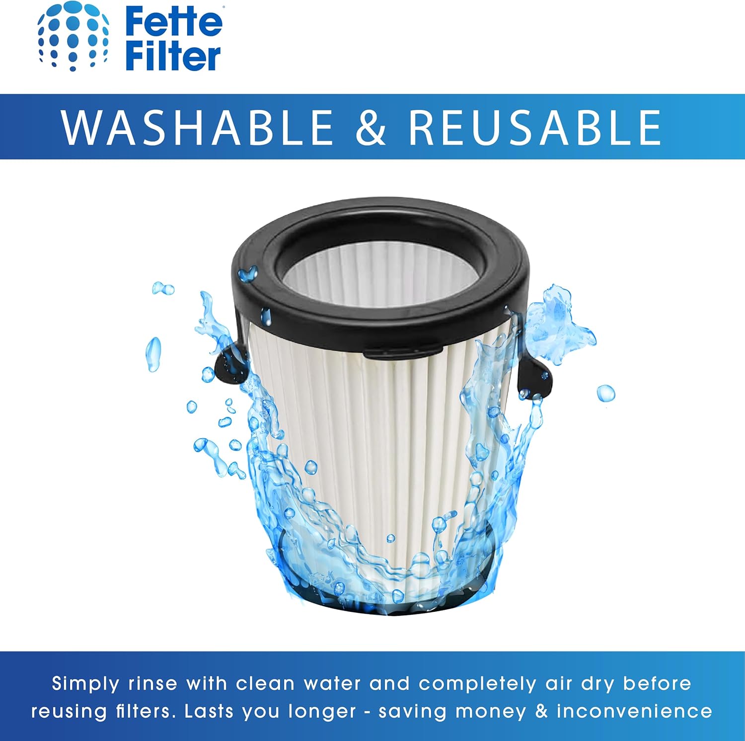 4 Pack Fette Filter HEPA Filter Replacement Compatible with Milwaukee M12 0850-20 Compact VAC - 49-90-1950