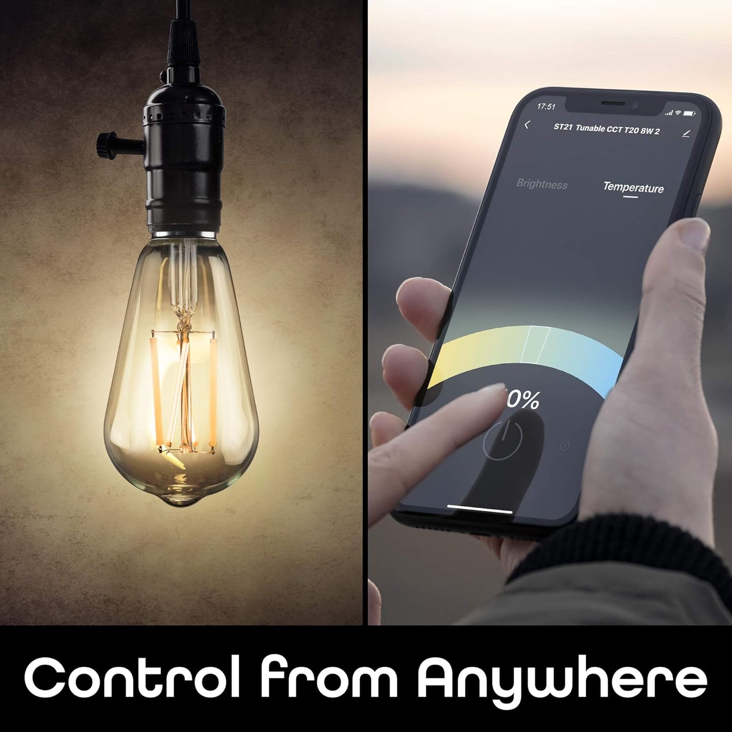 4-Pack Geeni Smart Light Bulbs - WiFi Enabled, Tunable White LED Bulbs, Compatible with Alexa and Google Home for App-Controlled Dimming and Programming