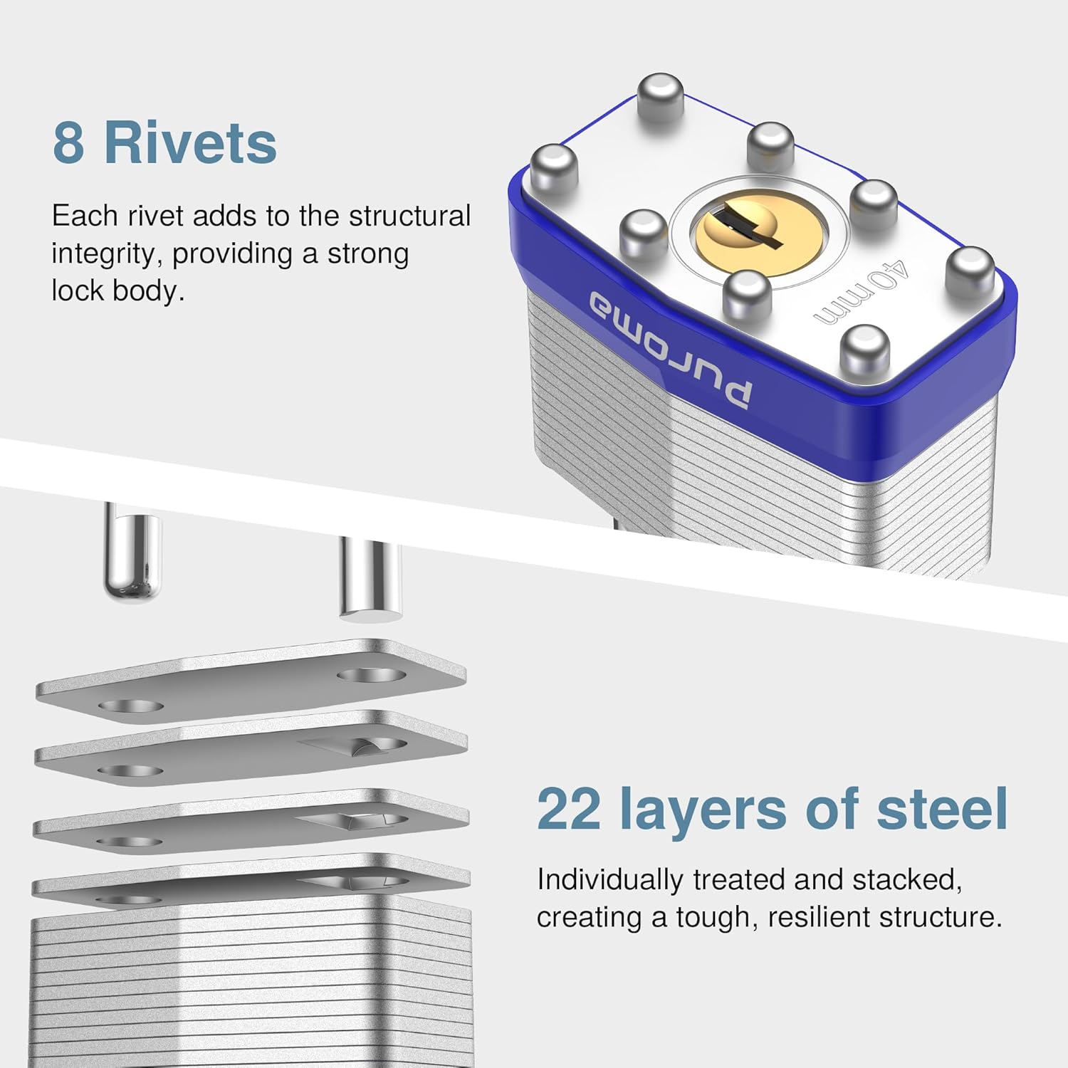 4-Pack Heavy-Duty Combination and Keyed Padlocks for Toolbox, Gate, Locker - 2.6" and 2" Shackle Lengths, 4 Keys Alike - Indoor/Outdoor Security