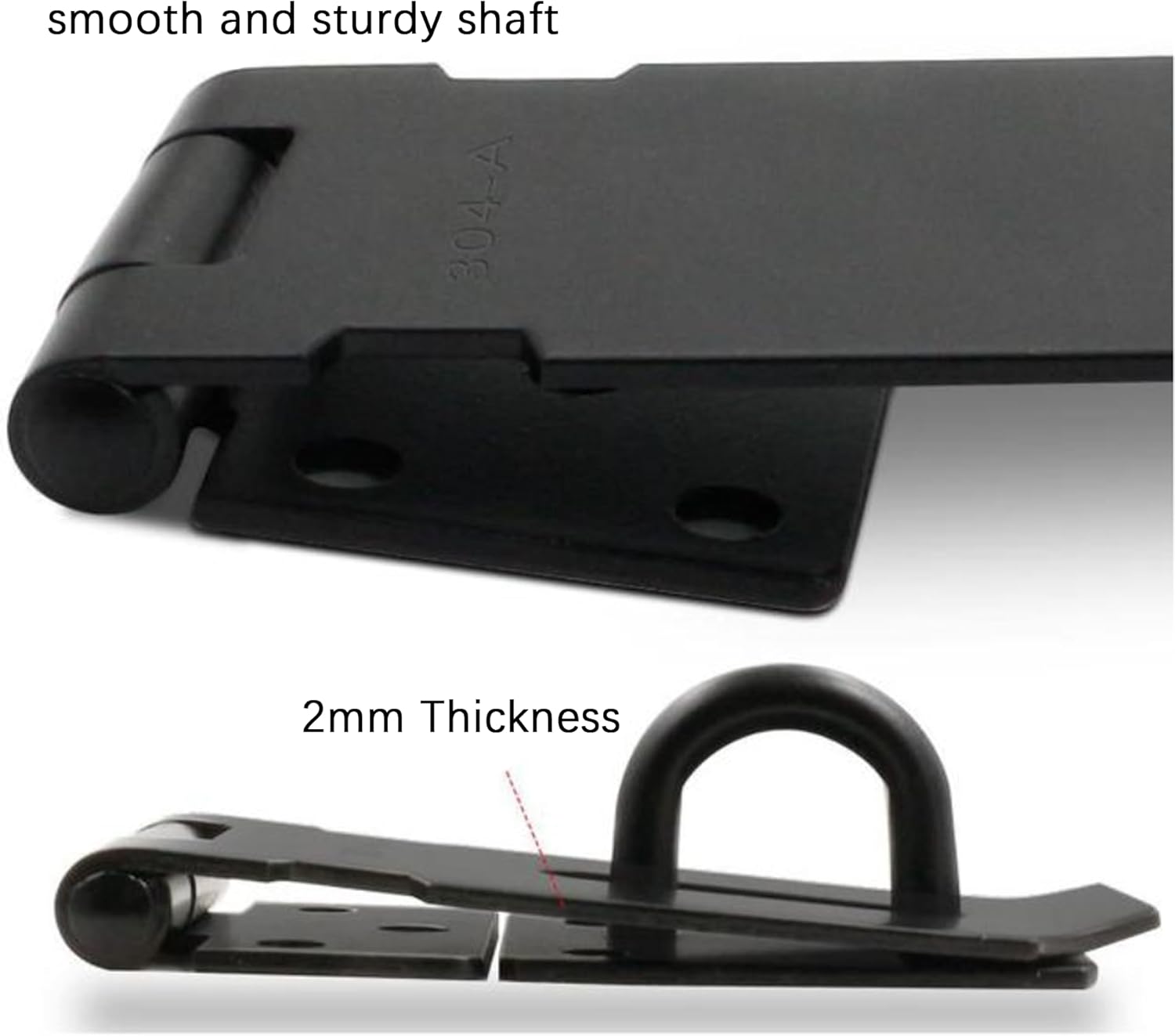 4 Pack HLMOptimo 3 Inch Stainless Steel Matte Black Door Lock Hasp Latch with Screws for Door Shed Cabinet - WildKart