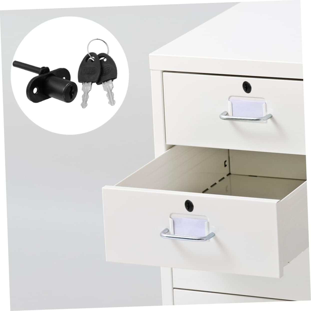 4-Pack Household Cabinet Door Locks, Central Lock Drawer Locks, File Cabinet Pad Locks - Cold Rolled Steel Bolt Locks for Cabinets, Desks, and Sheds