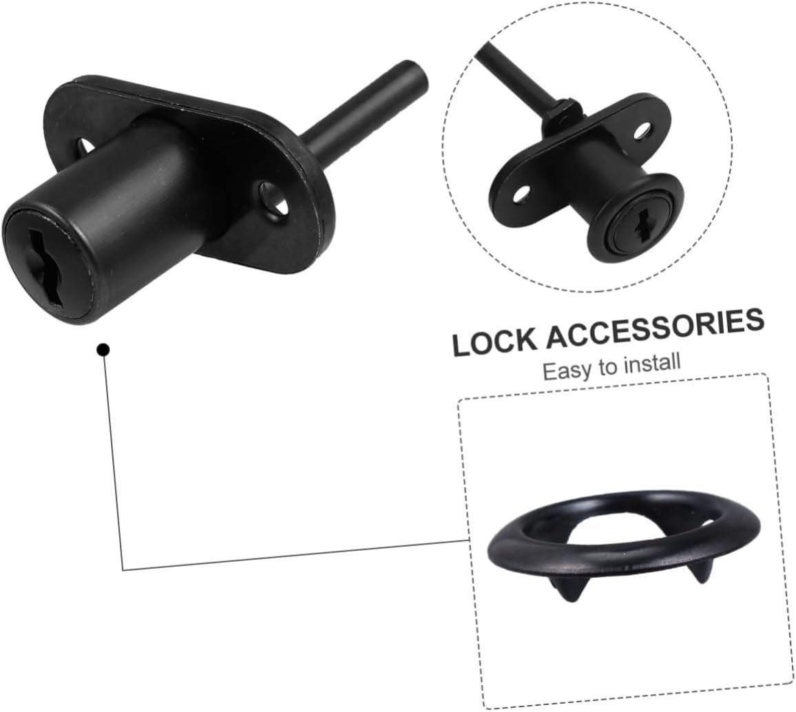 4-Pack Household Cabinet Door Locks, Central Lock Drawer Locks, File Cabinet Pad Locks - Cold Rolled Steel Bolt Locks for Cabinets, Desks, and Sheds