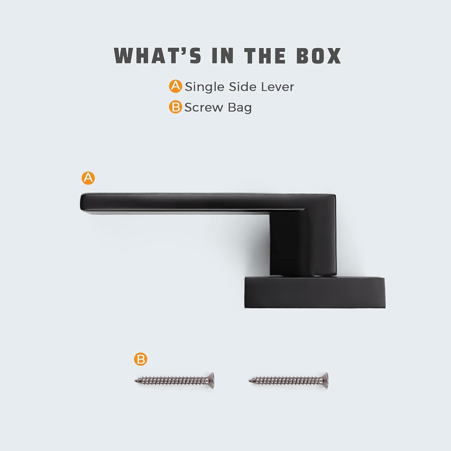 4 Pack KNOBWELL Black Dummy Door Knobs for French Doors/Closets Left/Right Handles - Interior No-Functioning Lever