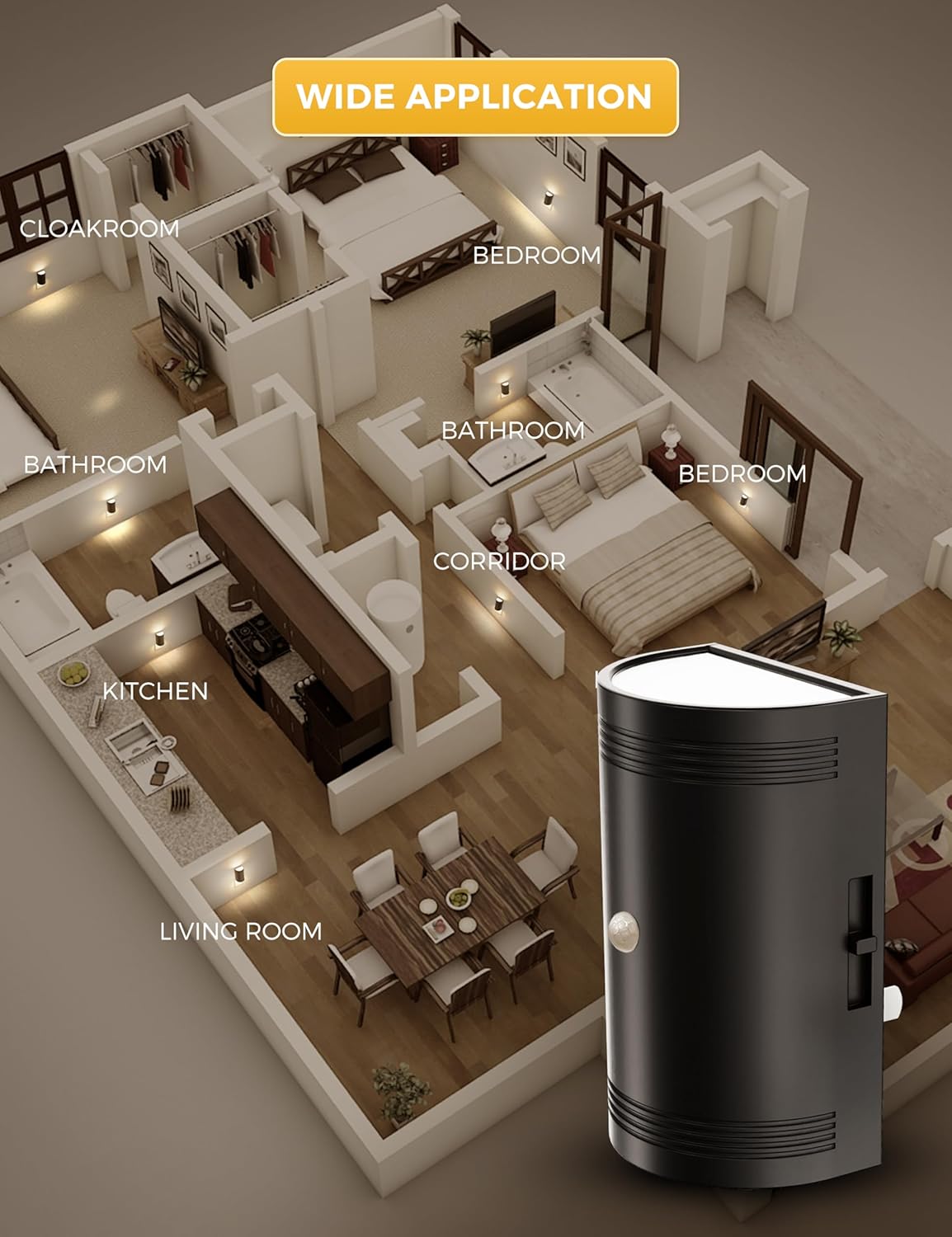 4-Pack L LOHAS LED Motion Sensor Night Lights for Wall Plug