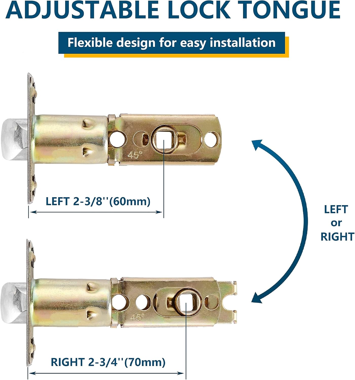 4 Pack Leydebong Non-Locking Passage Door Knobs in Light Gold Finish - Heavy Duty Modern Door Levers for Hallway Closet