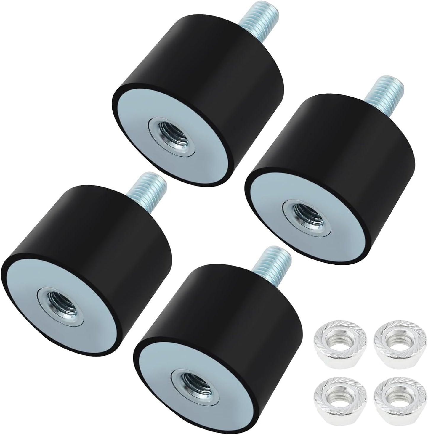 4 Pack M10 Rubber Isolator Mounts 40x30mm Vibration Isolation for Air Compressors/Garage Motor/Diesel Engines