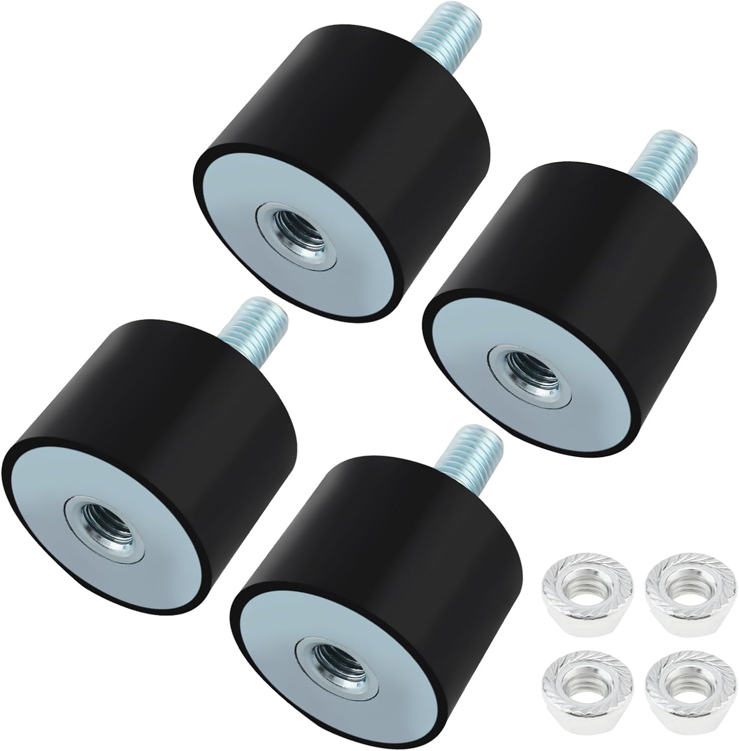 4 Pack M10 Rubber Isolator Mounts 40x30mm Vibration Isolation for Air Compressors/Garage Motor/Diesel Engines