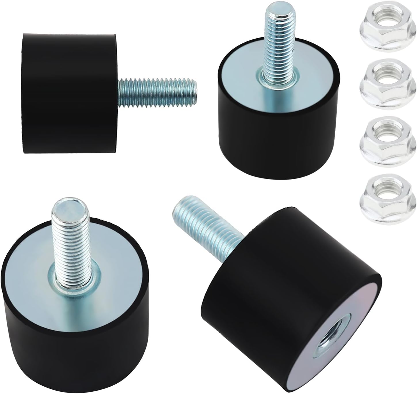 4 Pack M10 Rubber Isolator Mounts 40x30mm Vibration Isolation for Air Compressors/Garage Motor/Diesel Engines