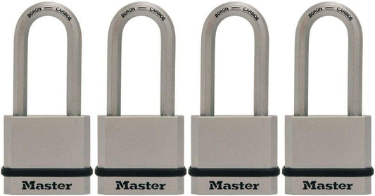 4 Pack Master Lock M530XQLH Magnum Solid Steel Keyed Alike Padlocks - 1-3/4" Wide - WildKart