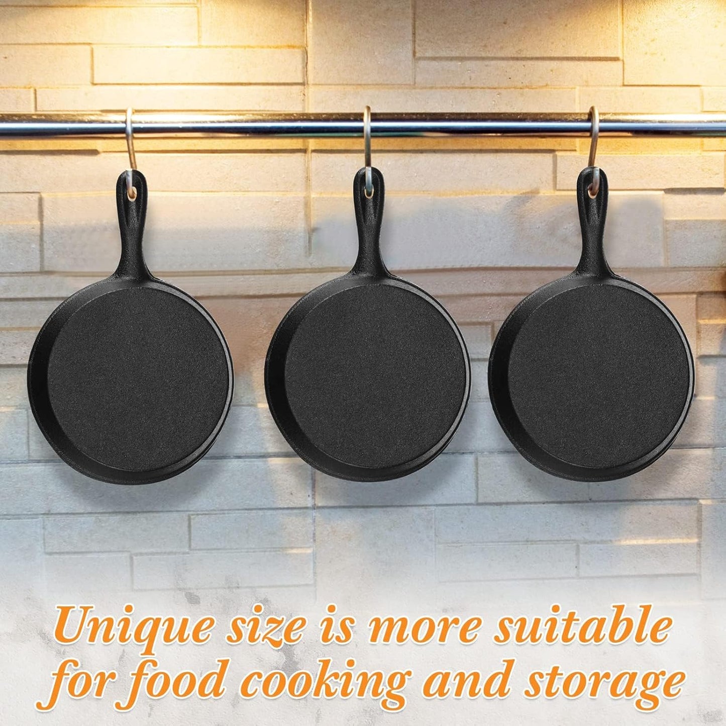 4-Pack Mini Cast Iron Skillet Set - Non-Stick, Oven & Grill Safe, 4" Small Frying Pans for Stove - Indoor/Outdoor Cooking - Black