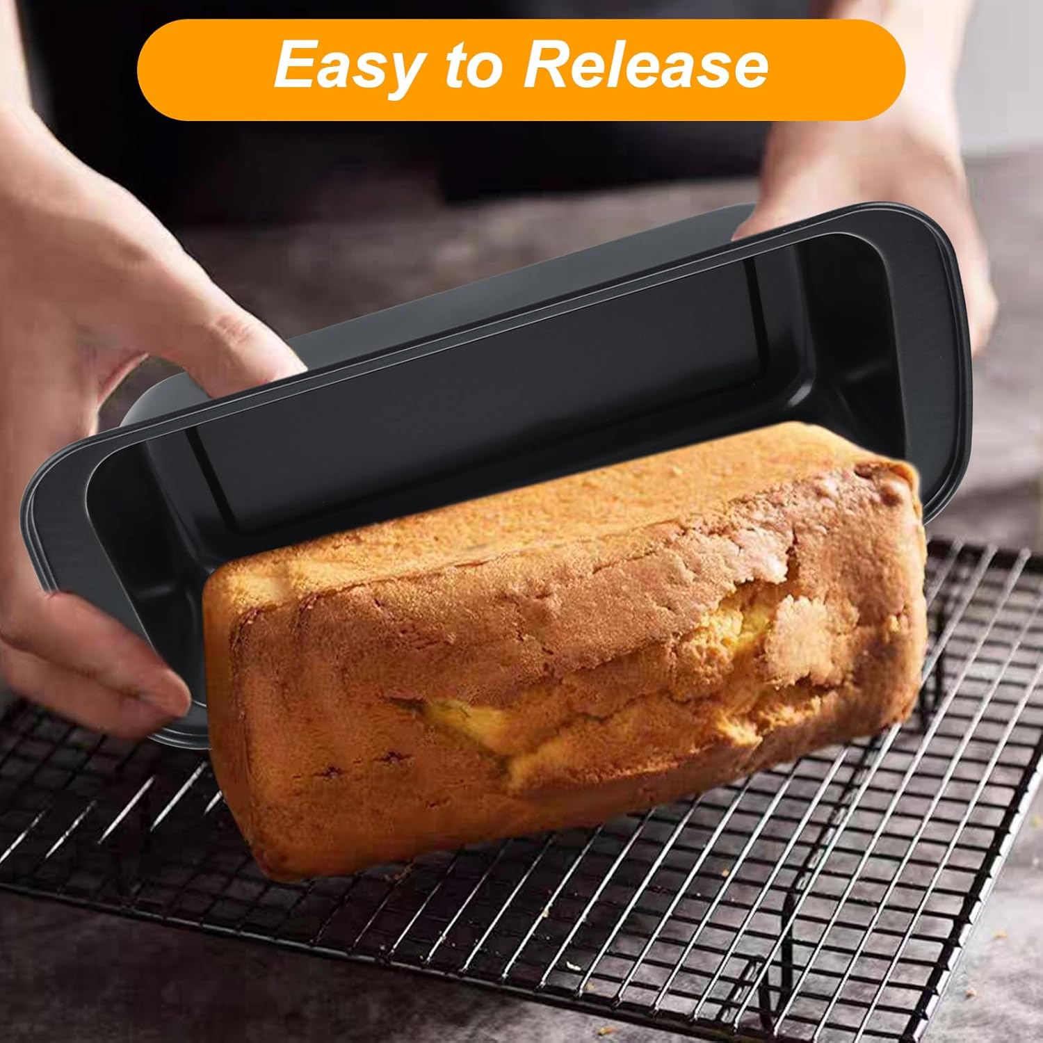 4 Pack Non Stick Carbon Steel Bread Loaf Pan Set for Baking Homemade Bread, Banana Bread, Cake - 12x5 Inch Loaf Pans for Sandwiches