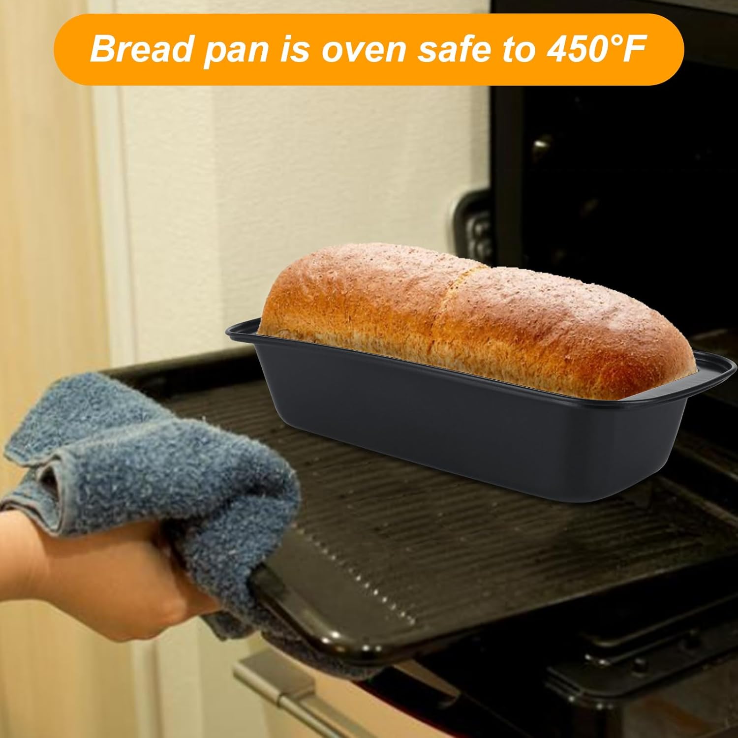 4 Pack Non Stick Carbon Steel Bread Loaf Pan Set for Baking Homemade Bread, Banana Bread, Cake - 12x5 Inch Loaf Pans for Sandwiches