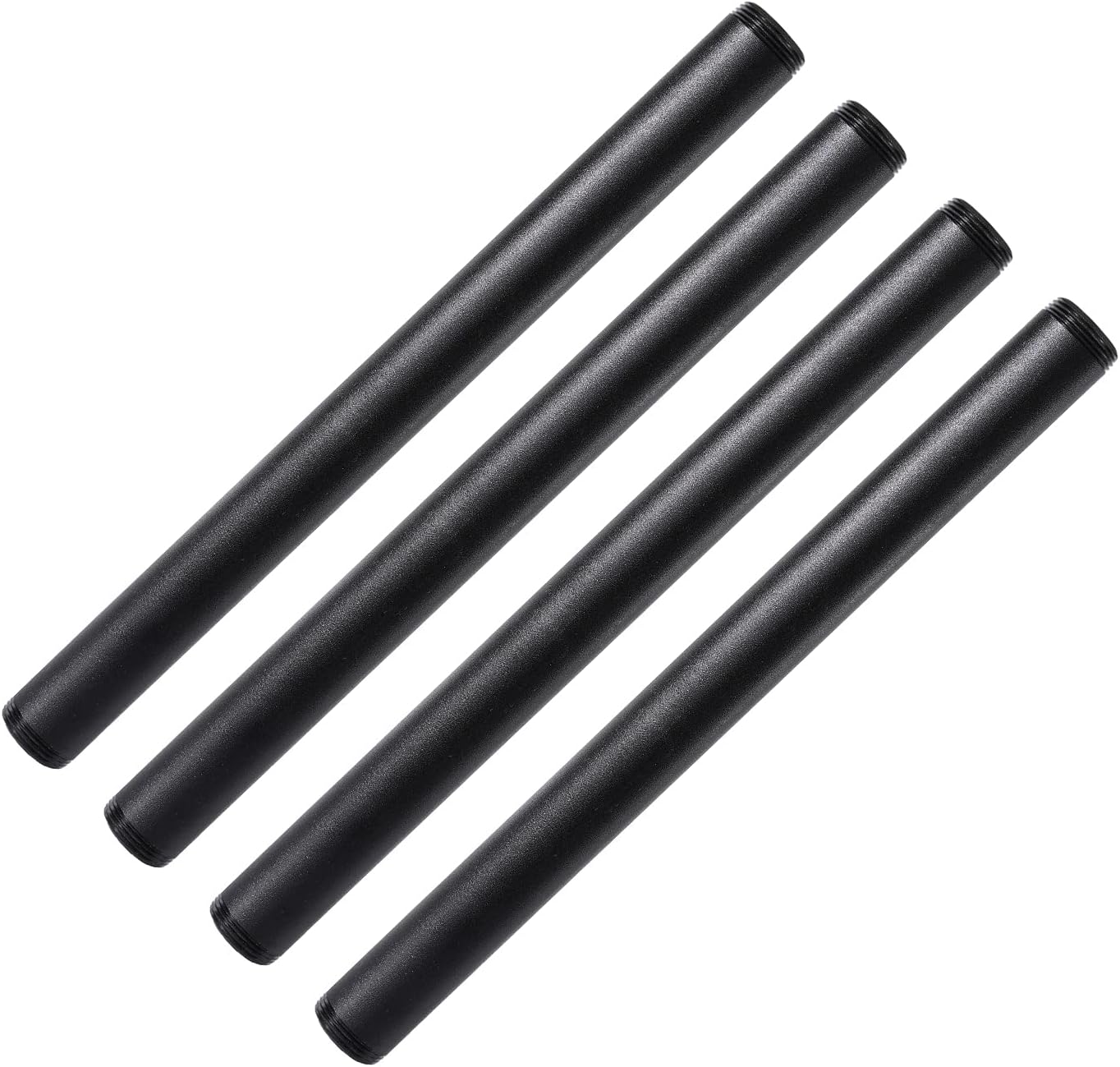 4 Pack of 1"x18" Black Painted Iron Pipe Nipples for DIY Furniture/Shelving - Home TZH Decorative Pipe Fittings