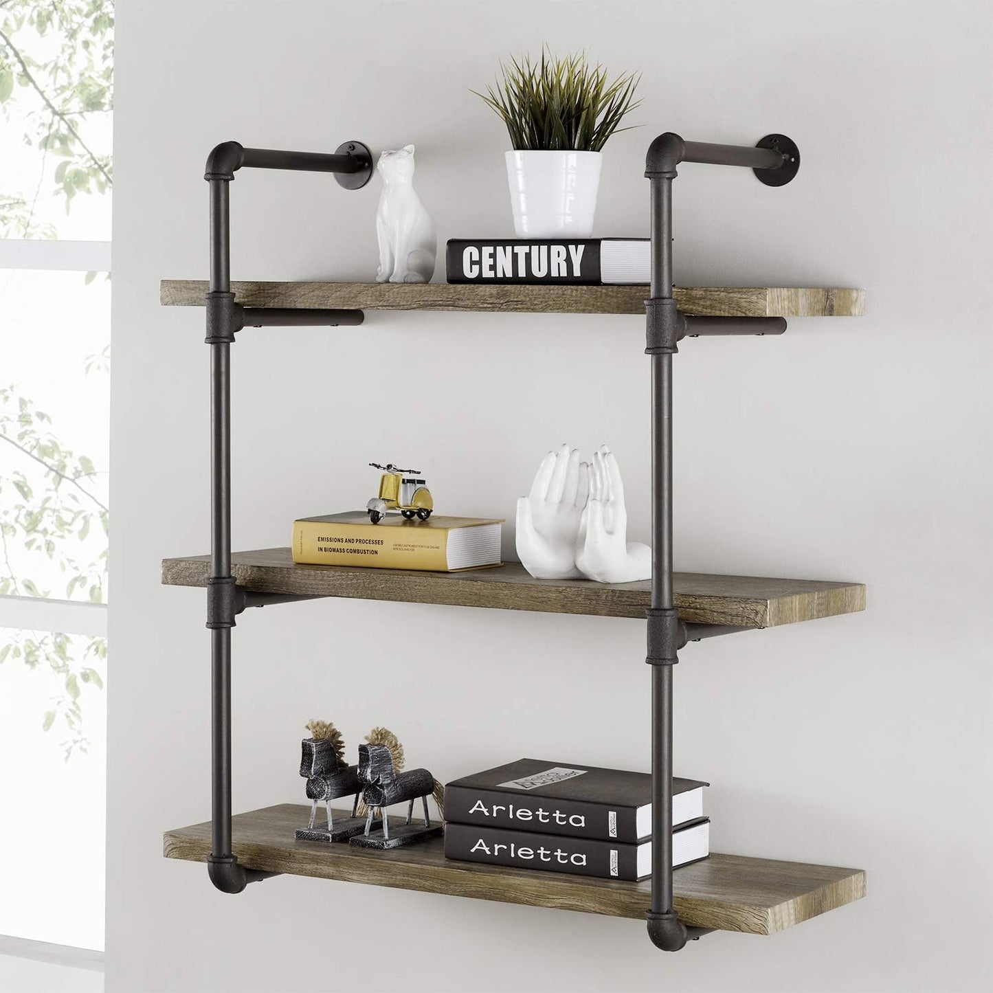 4 Pack of 1"x18" Black Painted Iron Pipe Nipples for DIY Furniture/Shelving - Home TZH Decorative Pipe Fittings