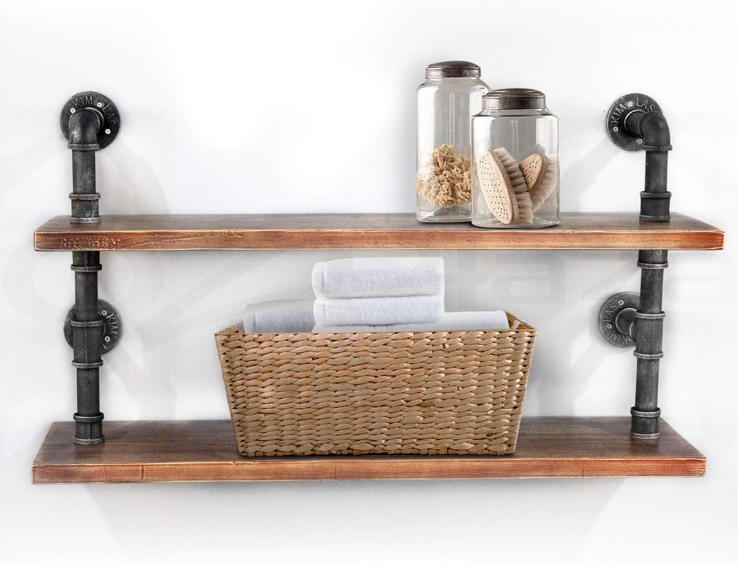 4 Pack of 1"x18" Black Painted Iron Pipe Nipples for DIY Furniture/Shelving - Home TZH Decorative Pipe Fittings