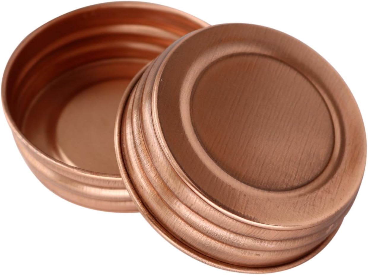 4 Pack of Rustic Shiny Copper Decorative Mason Jar Lids for Regular Mouth Jars by Mason Jar Lifestyle