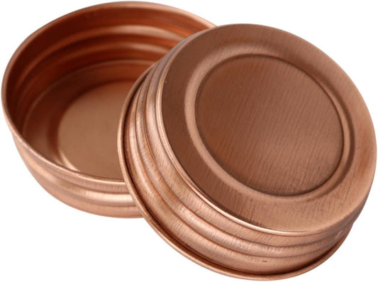 4 Pack of Rustic Shiny Copper Decorative Mason Jar Lids for Regular Mouth Jars by Mason Jar Lifestyle