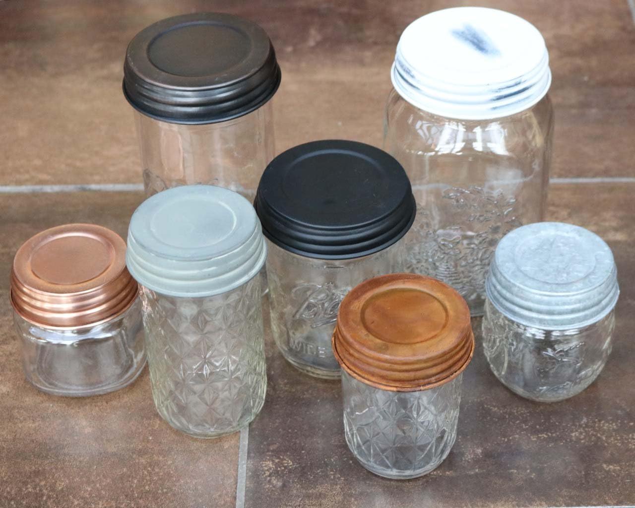 4 Pack of Rustic Shiny Copper Decorative Mason Jar Lids for Regular Mouth Jars by Mason Jar Lifestyle