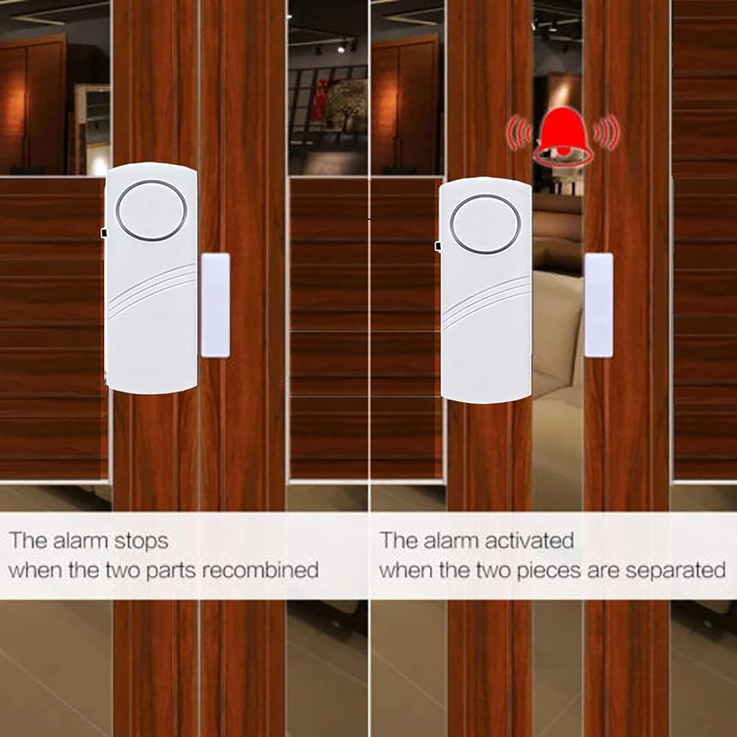 4 Pack PCTC Window and Door Alarms for Home Security - DIY Protection for Kids Safety, Burglar Alert System for Home or Office