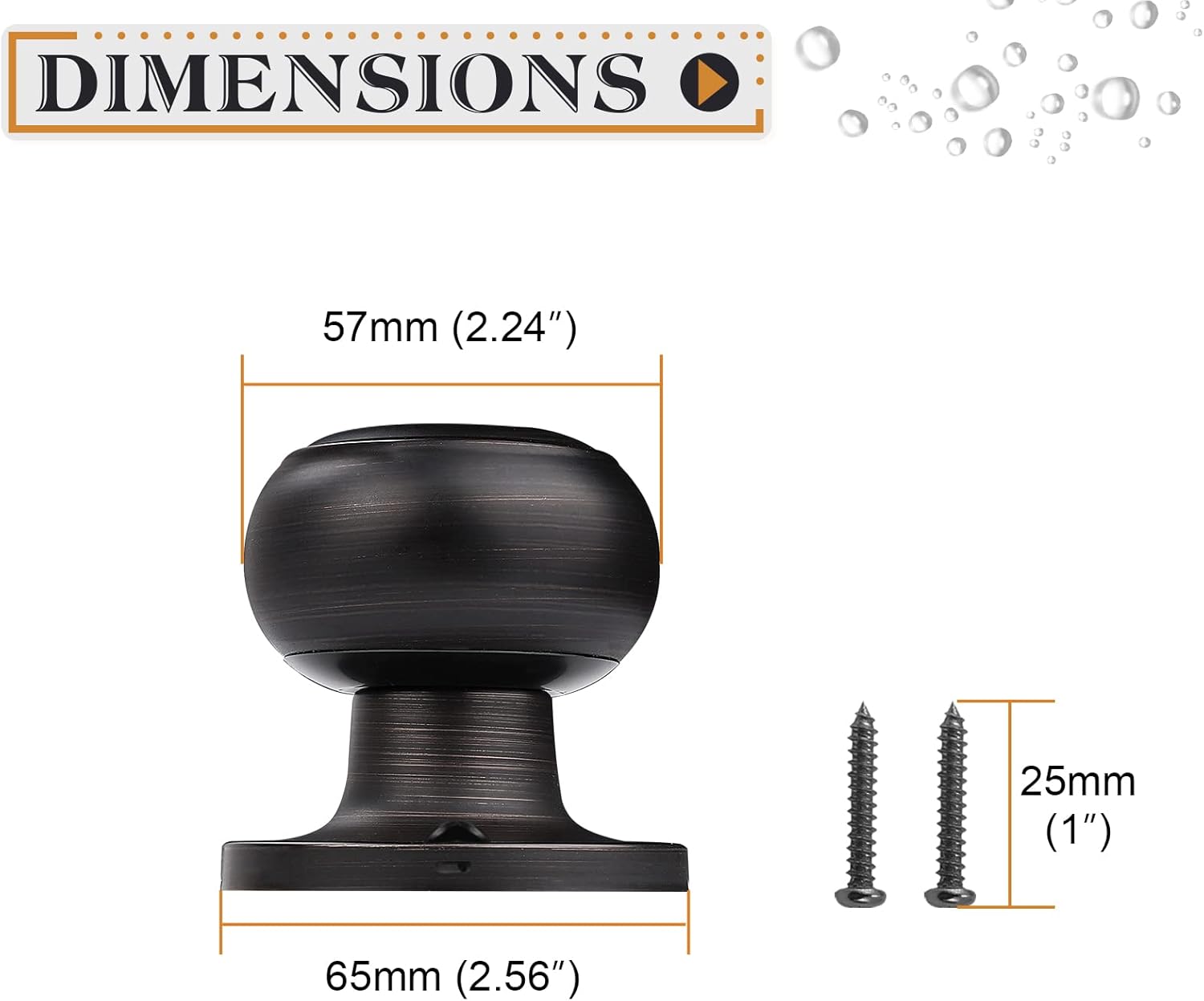 4 Pack Probrico Oil Rubbed Bronze Dummy Door Knobs for Closet French Doors, Inactive Single Side Interior Handles