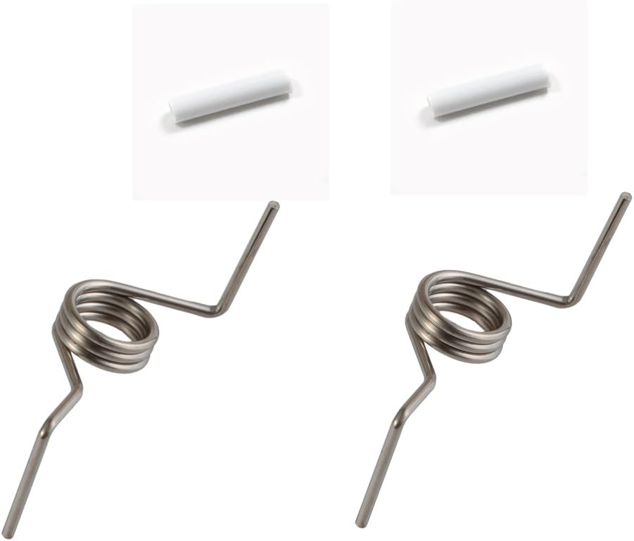 4 Pack Refrigerator French Door Spring Replacement Kit for GE WR02X12650 with White Sleeves Pin - Compatible with Models PFSS6PKXASS, RF217ACWP, RFG297AABP & More