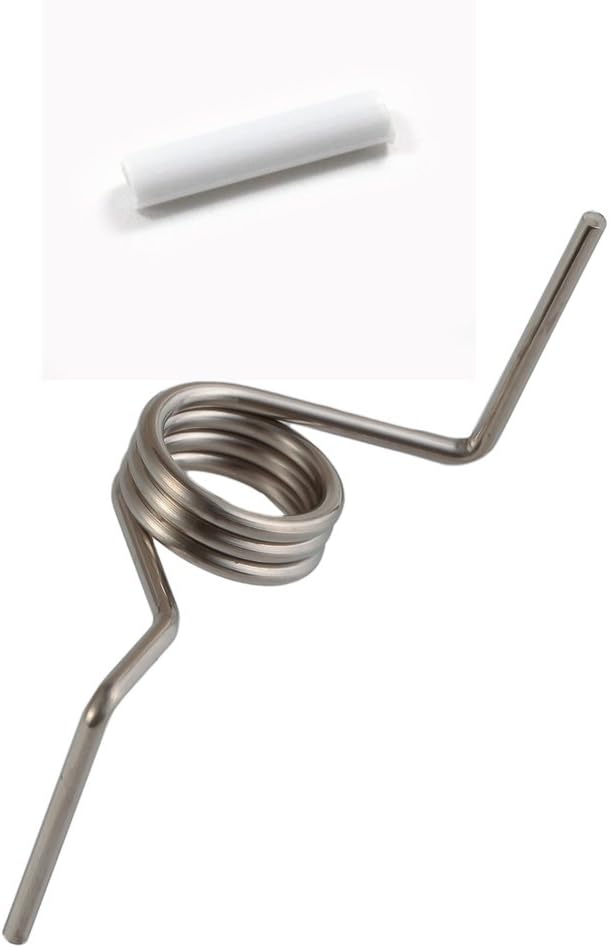 4 Pack Refrigerator French Door Spring Replacement Kit for GE WR02X12650 with White Sleeves Pin - Compatible with Models PFSS6PKXASS, RF217ACWP, RFG297AABP & More