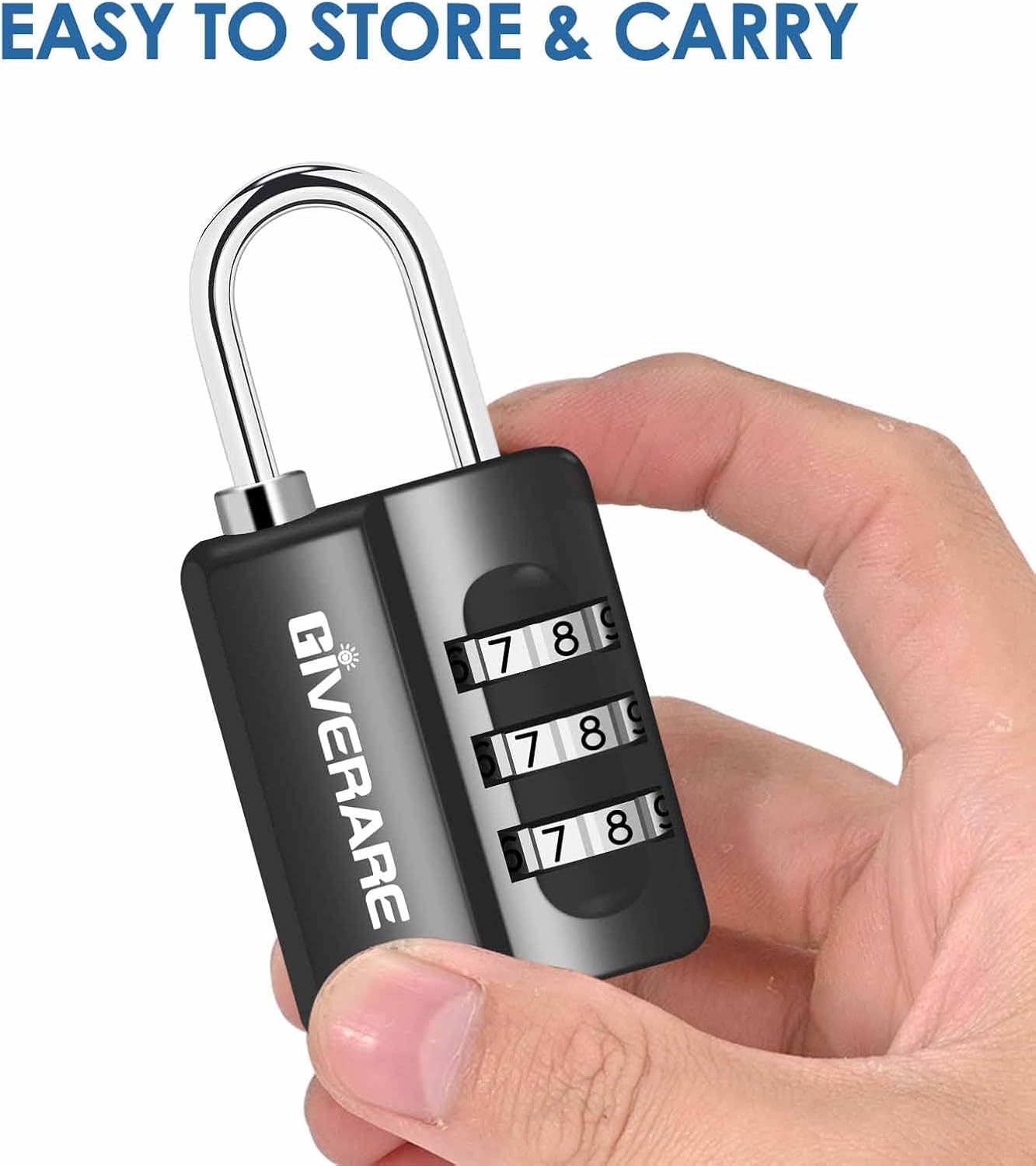 4 Pack Resettable 3-Digit Combination Locks for Backpack, Gym, School & Employee Locker - Weatherproof Travel Padlocks for Fence, Gate, Hasp, Case - Black - WildKart