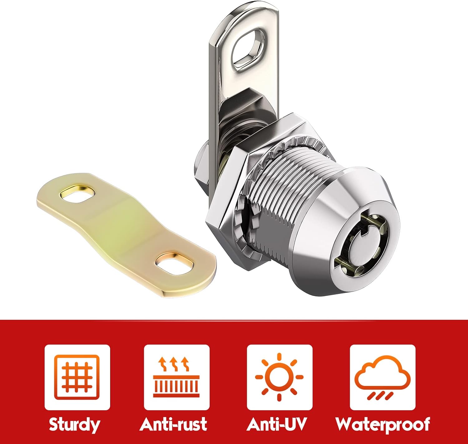 4 Pack RV Compartment Locks with Keyed Alike Tubular Cam Locks - Chrome Finish