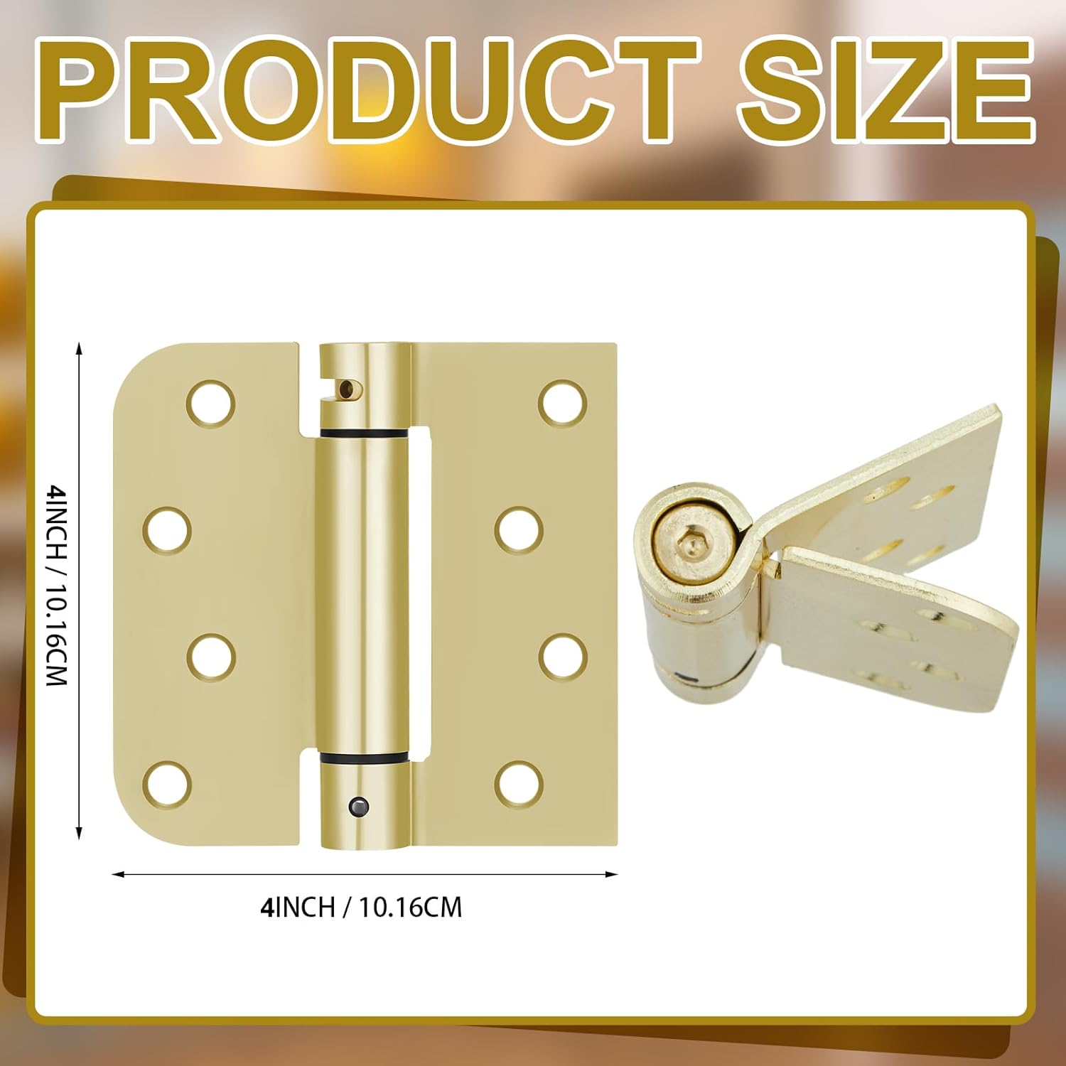 4 Pack Self Closing Door Hinges 4 Inches Heavy Duty Steel Spring Loaded Hinges for Exterior Interior Doors