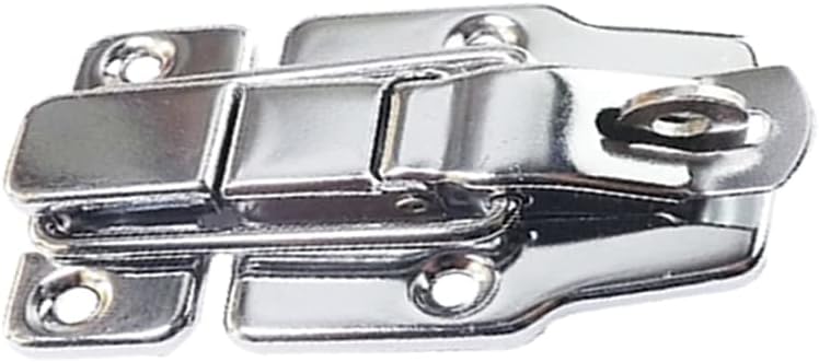 4-Pack Silver Duckbilled Hasp Latch Catch Clasp for Furniture and Jewelry Box Hardware - Retro Style Antique Metal Toggle Latch with Padlock Hole