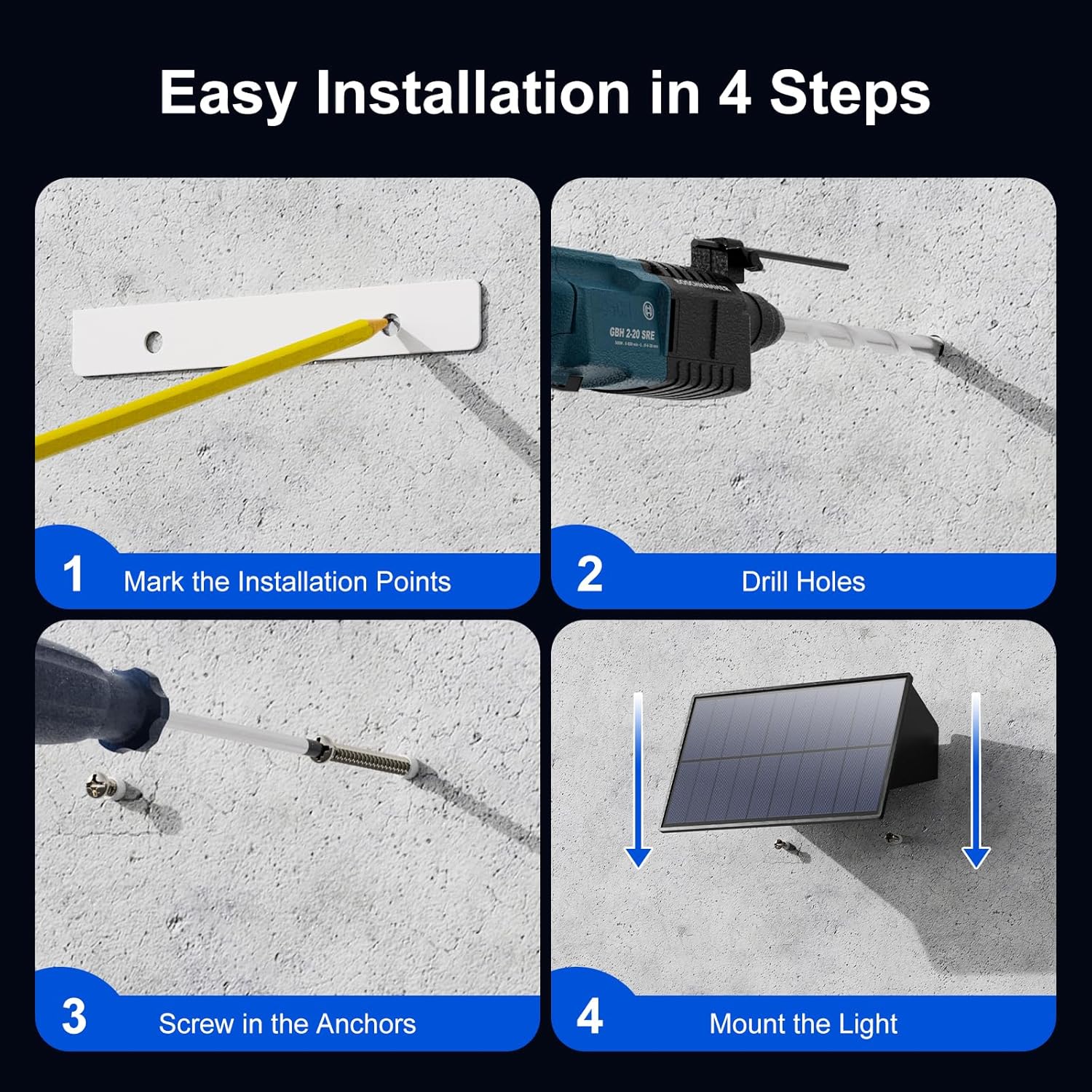 4 Pack Solar Powered Fence Lights Outdoor RGB Decorative Waterproof LED Wall Mount Lamps for Porch, Deck, Patio, Yard - High Brightness Illumination with 4 Lenses