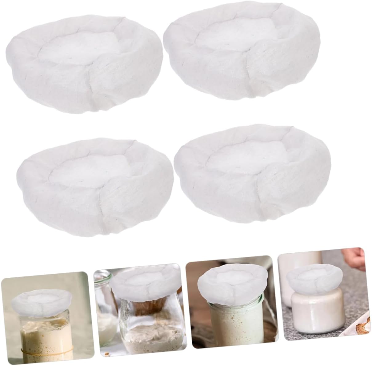 4 Pack Wide Mouth Canning Jar Lids with Airtight Seal - Perfect for Food Storage and Sourdough Bread Proofing
