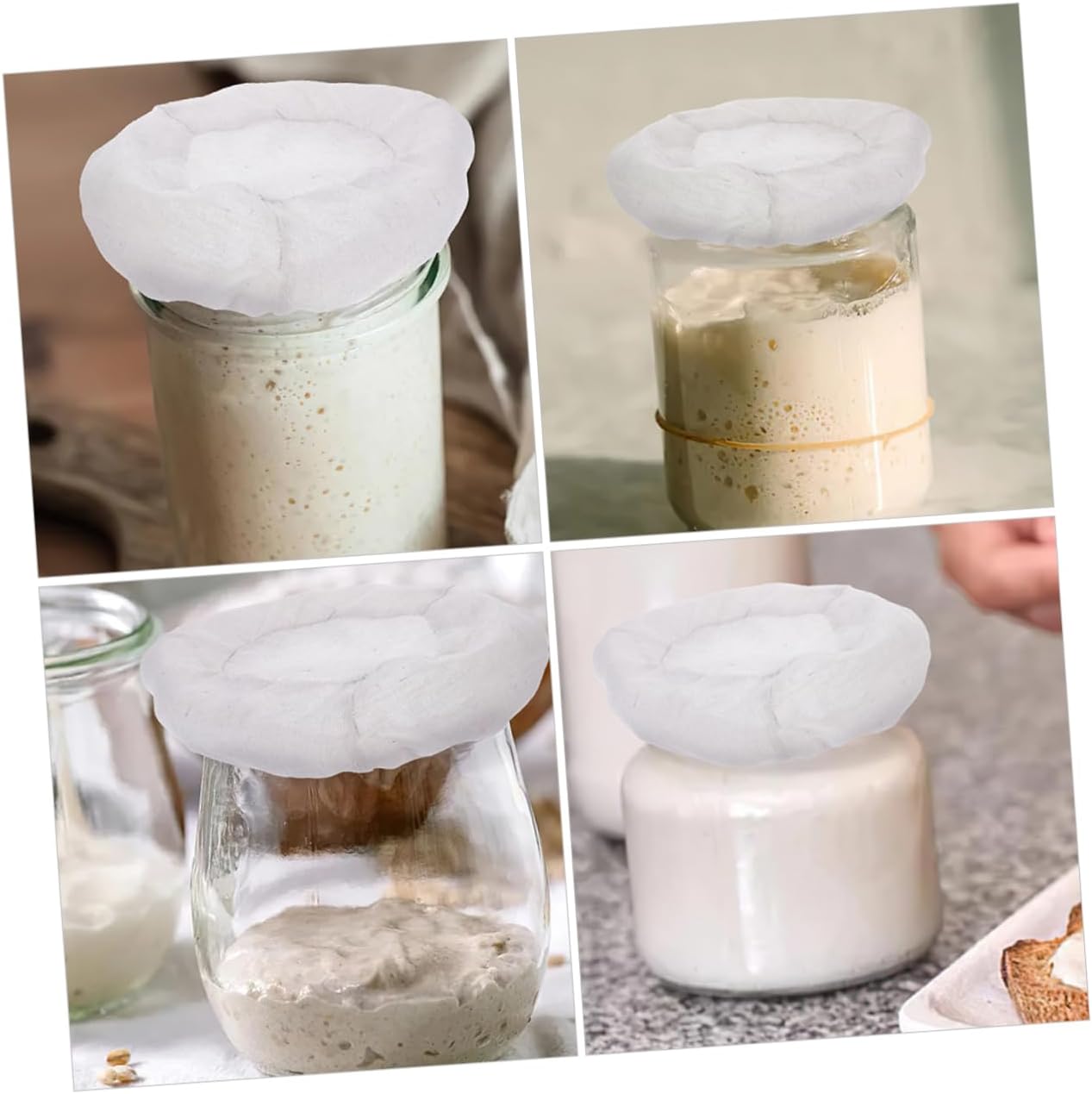4 Pack Wide Mouth Canning Jar Lids with Airtight Seal - Perfect for Food Storage and Sourdough Bread Proofing