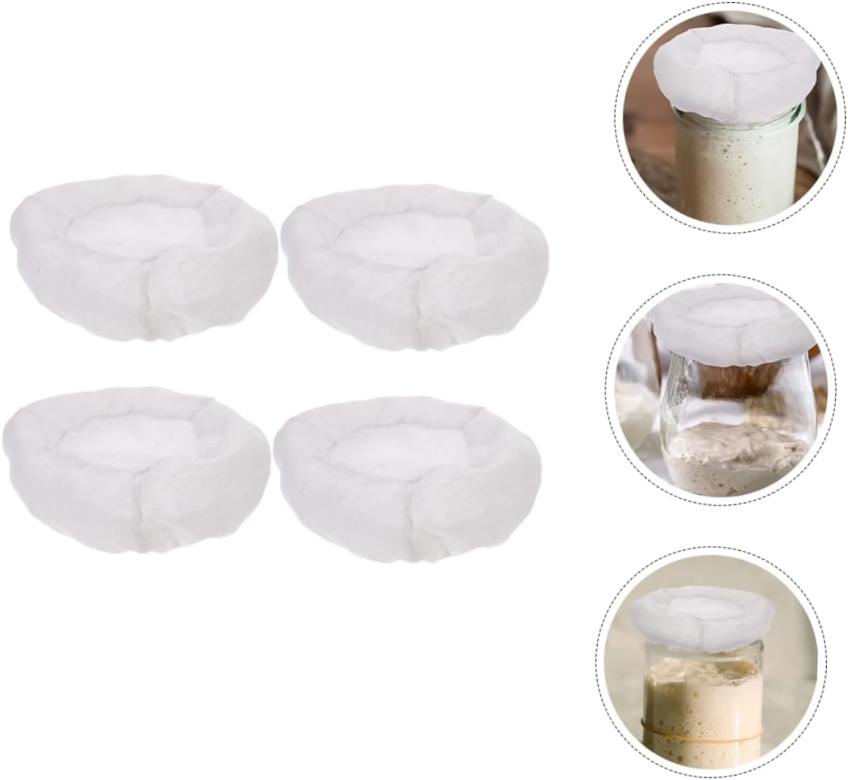 4 Pack Wide Mouth Canning Jar Lids with Airtight Seal - Perfect for Food Storage and Sourdough Bread Proofing