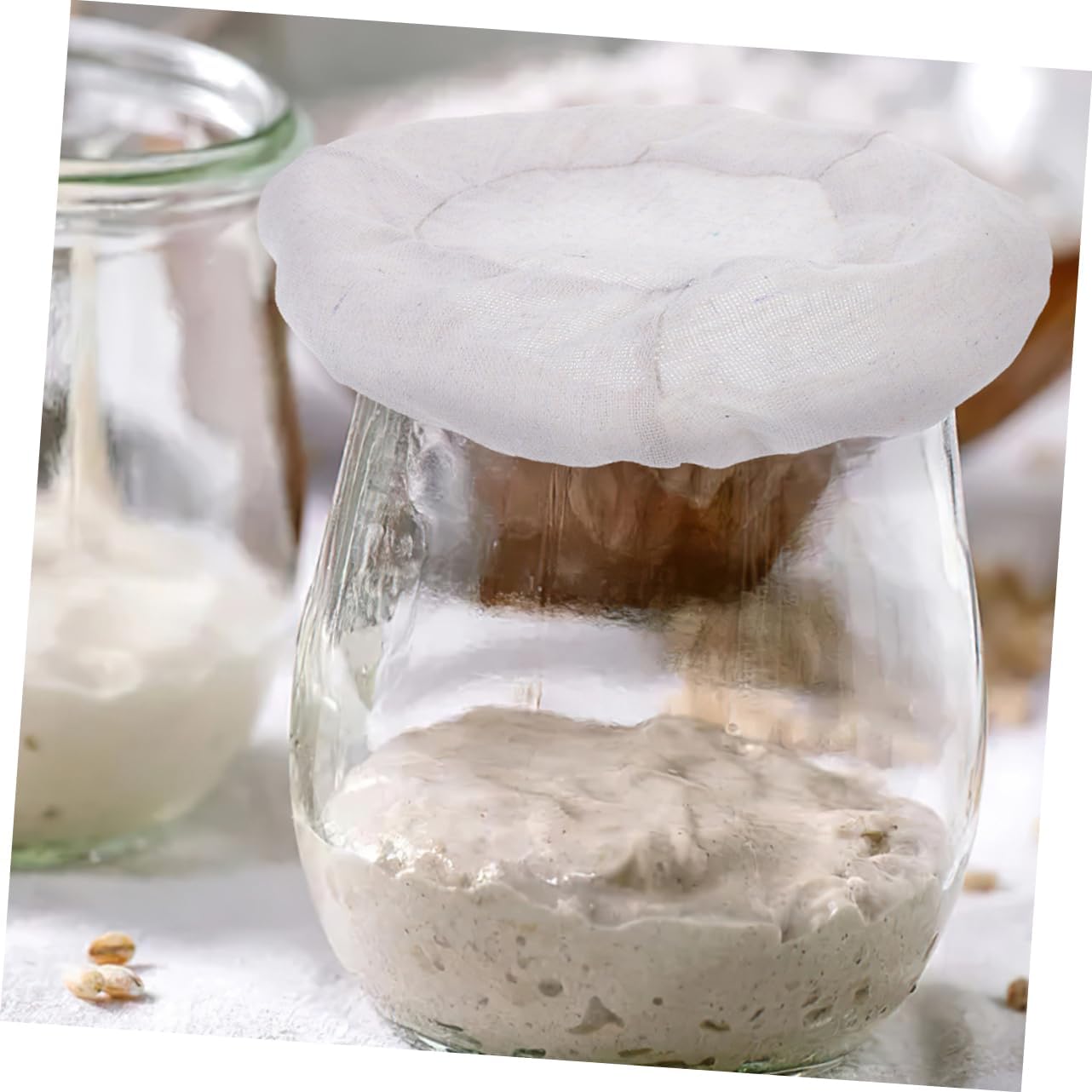 4 Pack Wide Mouth Canning Jar Lids with Airtight Seal - Perfect for Food Storage and Sourdough Bread Proofing