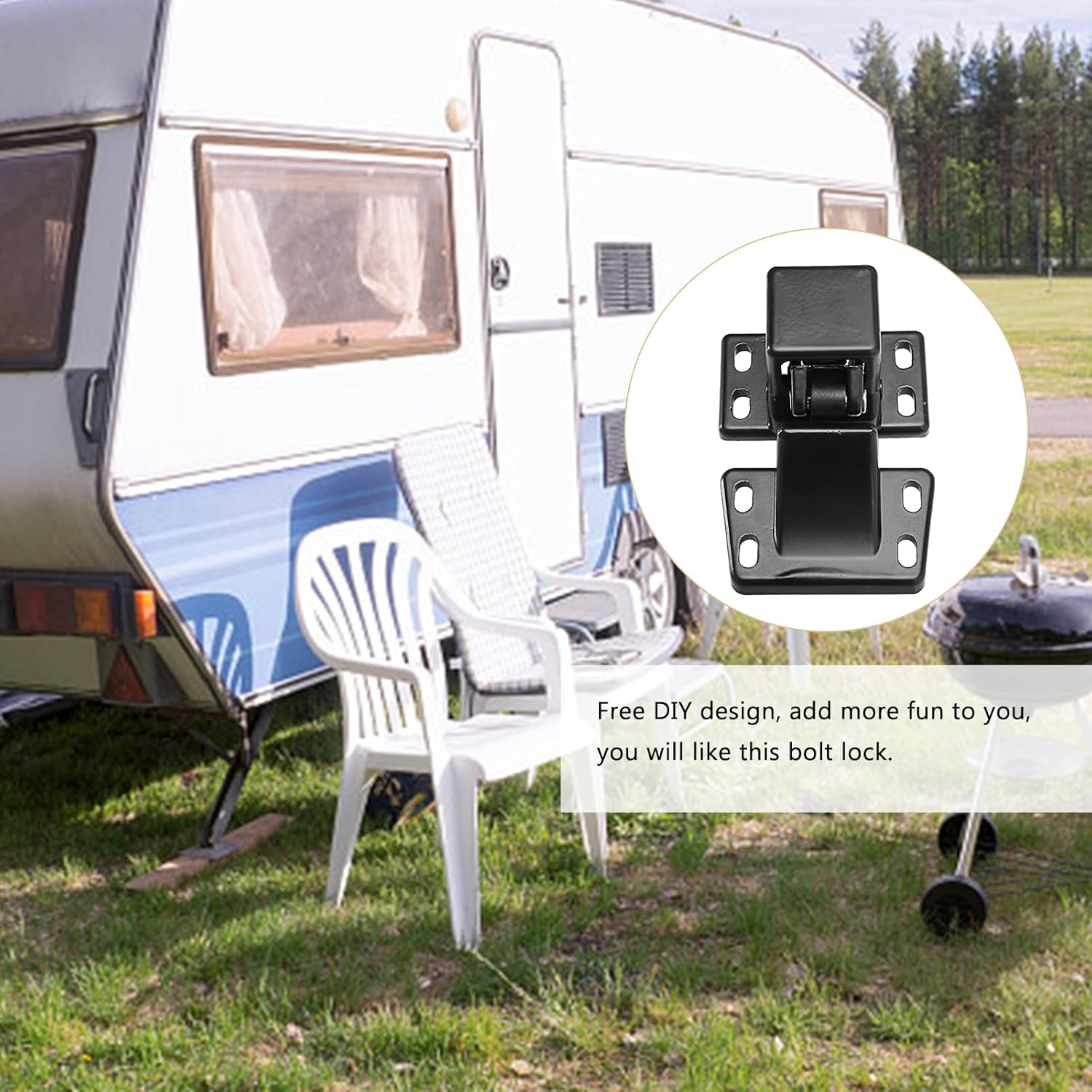 4 PCS Metal RV Transformation Lock Set for High-Temperature Paint Booths - Door Safety Latch Kit for RV Compartment Storage