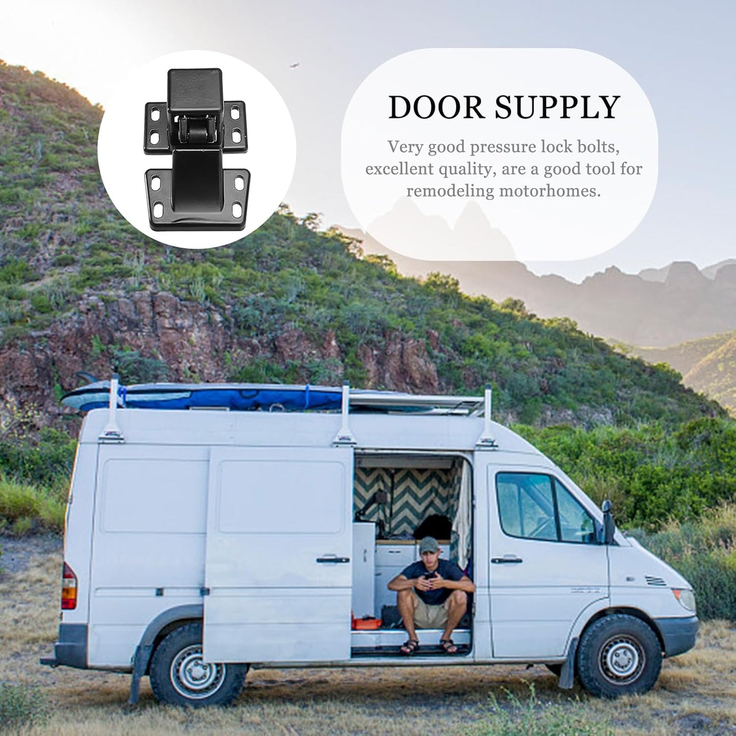 4 PCS Metal RV Transformation Lock Set for High-Temperature Paint Booths - Door Safety Latch Kit for RV Compartment Storage