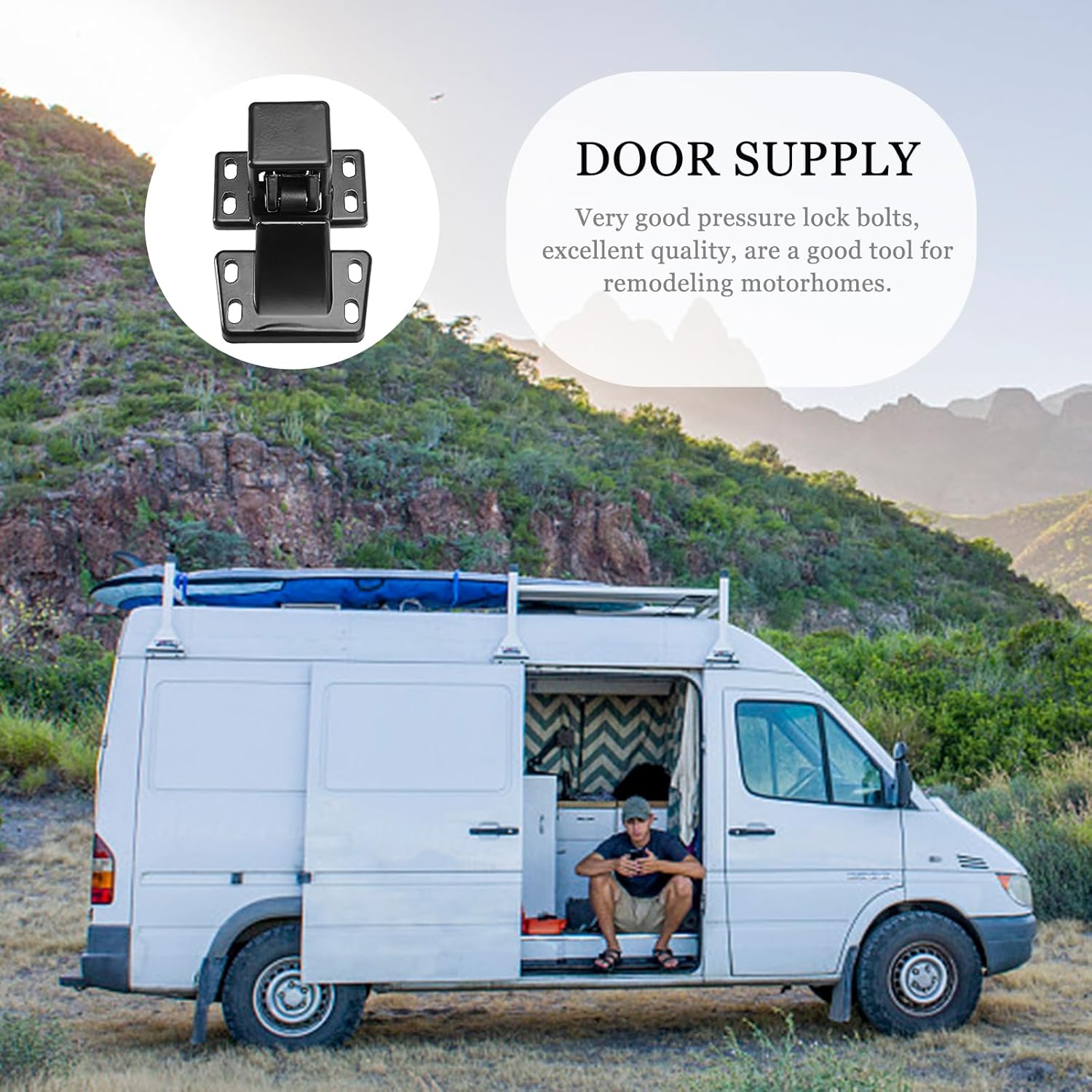 4 PCS Metal RV Transformation Lock Set for High-Temperature Paint Booths - Door Safety Latch Kit for RV Compartment Storage