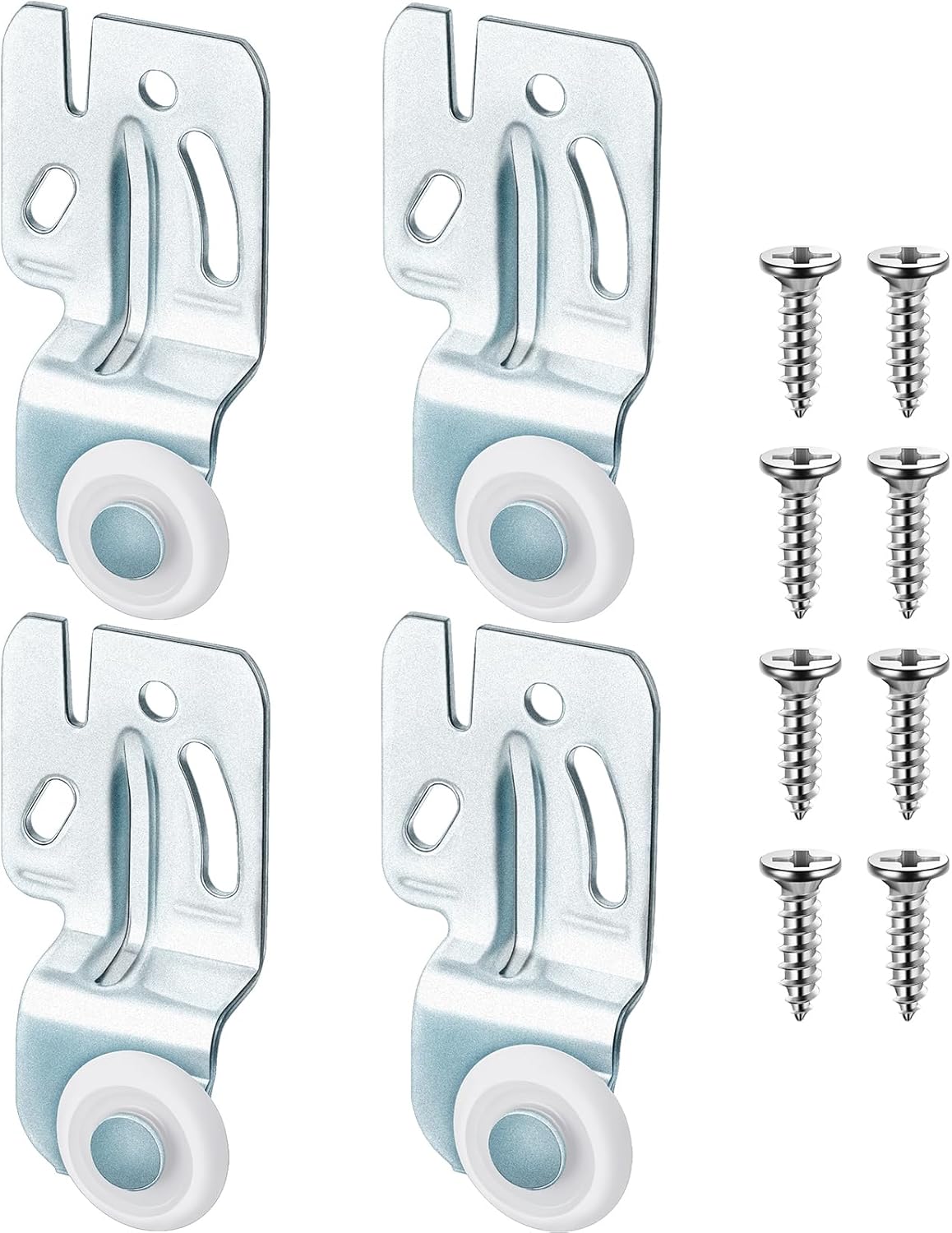 4-Piece Closet Sliding Door Hardware Kit for Top Hung Bypass Kitchen Doors, Fits 3/4" to 1-3/8" Thick Doors