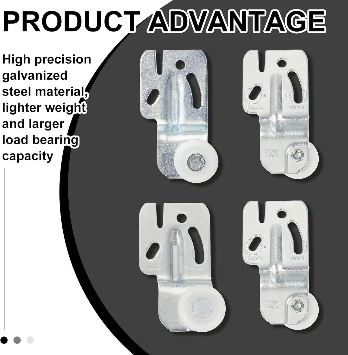 4-Piece Closet Sliding Door Hardware Kit for Top Hung Bypass Kitchen Doors, Fits 3/4" to 1-3/8" Thick Doors
