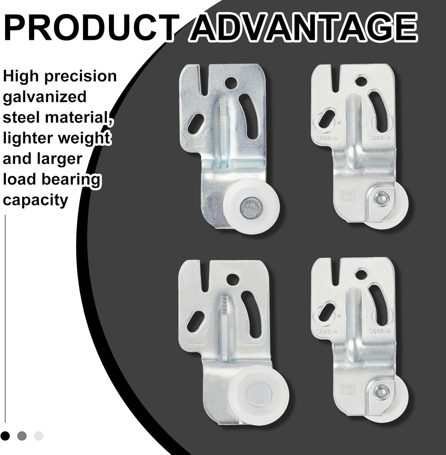 4-Piece Closet Sliding Door Hardware Kit for Top Hung Bypass Kitchen Doors, Fits 3/4" to 1-3/8" Thick Doors