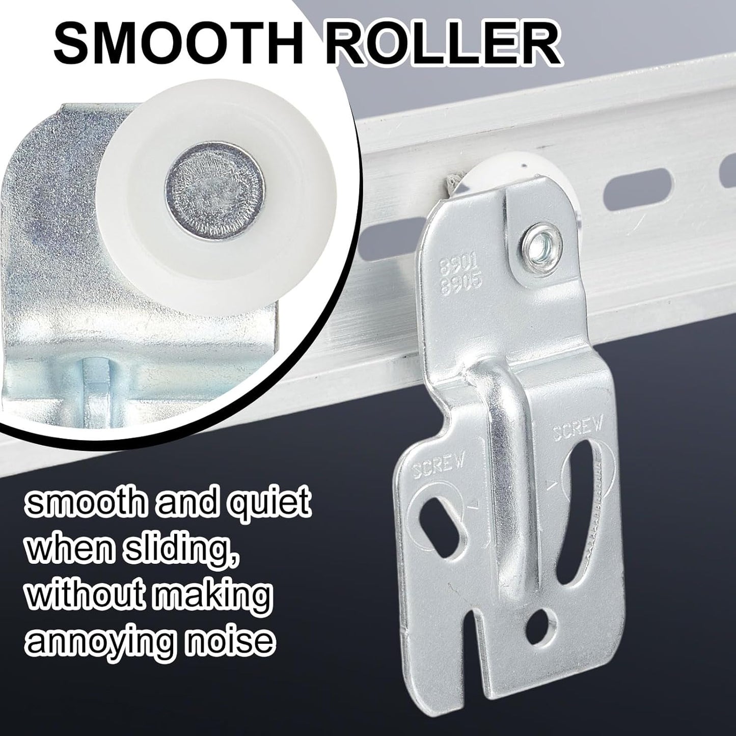 4-Piece Closet Sliding Door Hardware Kit for Top Hung Bypass Kitchen Doors, Fits 3/4" to 1-3/8" Thick Doors