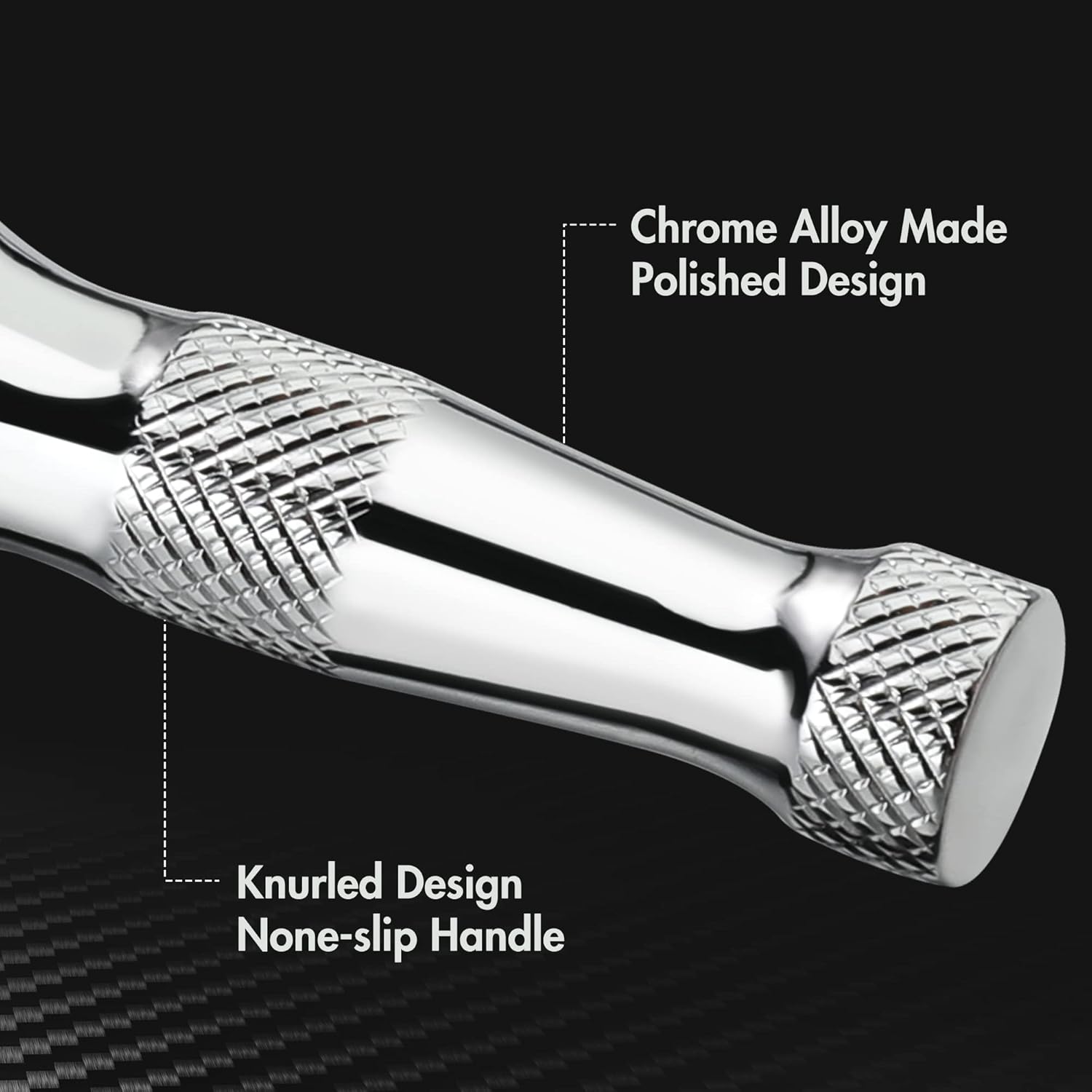 4-Piece DURATECH Stubby Ratchet Set with Extension Bars, 1/4" and 3/8" Ratchets, 72-T Reversible Head, Chrome Plated Finish