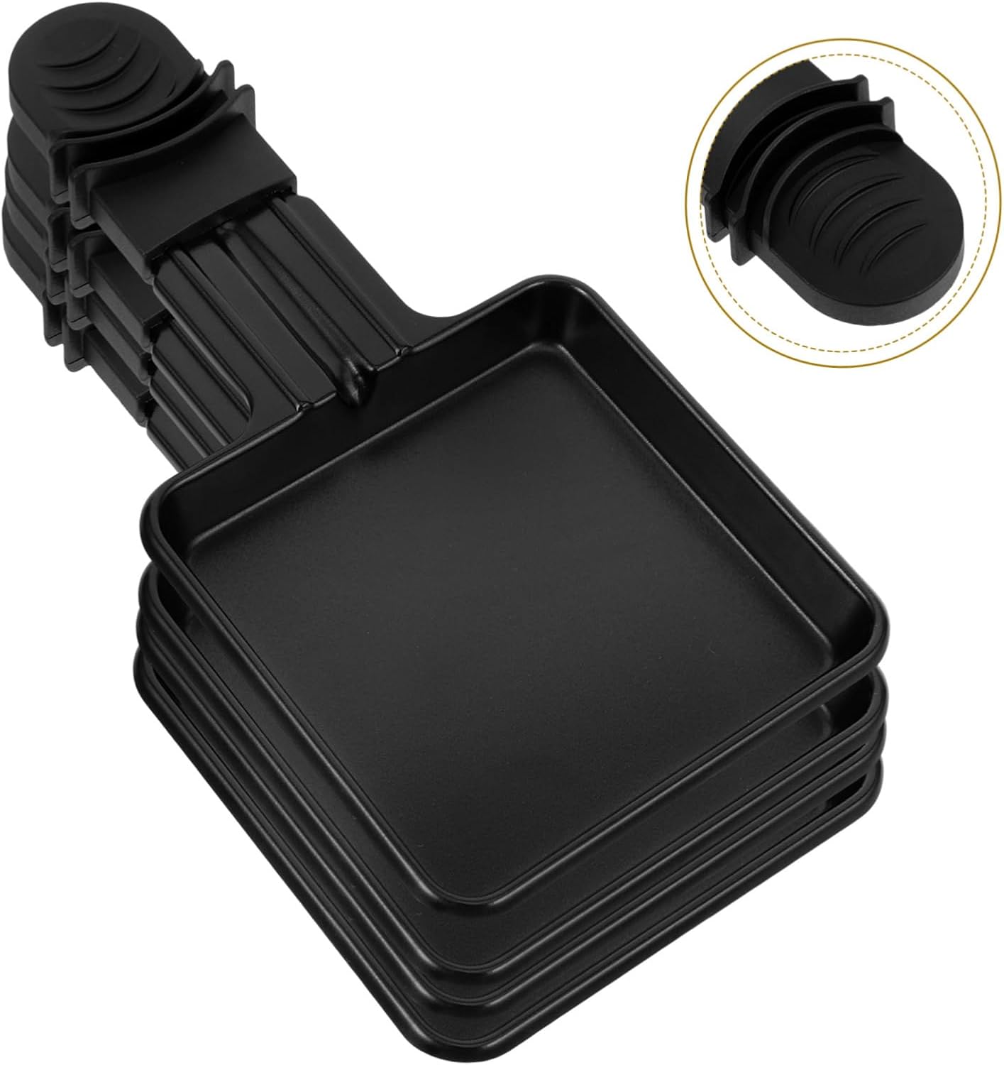 4-Piece Electric Oven Grill Pan Set for Baking, Frying, and Barbecue - Square Cheese Pan, Frying Plate, and Miniature Barbecue Plate - Kitchen Supplies