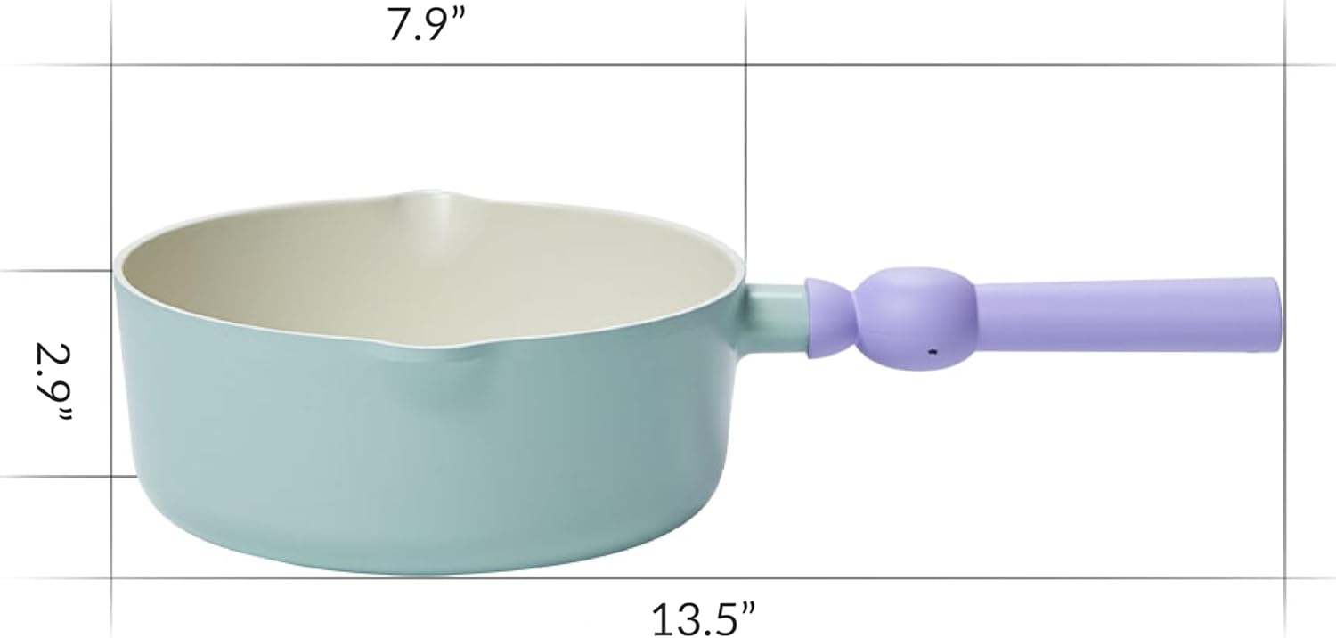 4-Piece Neoflam Better Finger Cookware Set in Mint and Yellow with Ceramic Coating for Kitchen